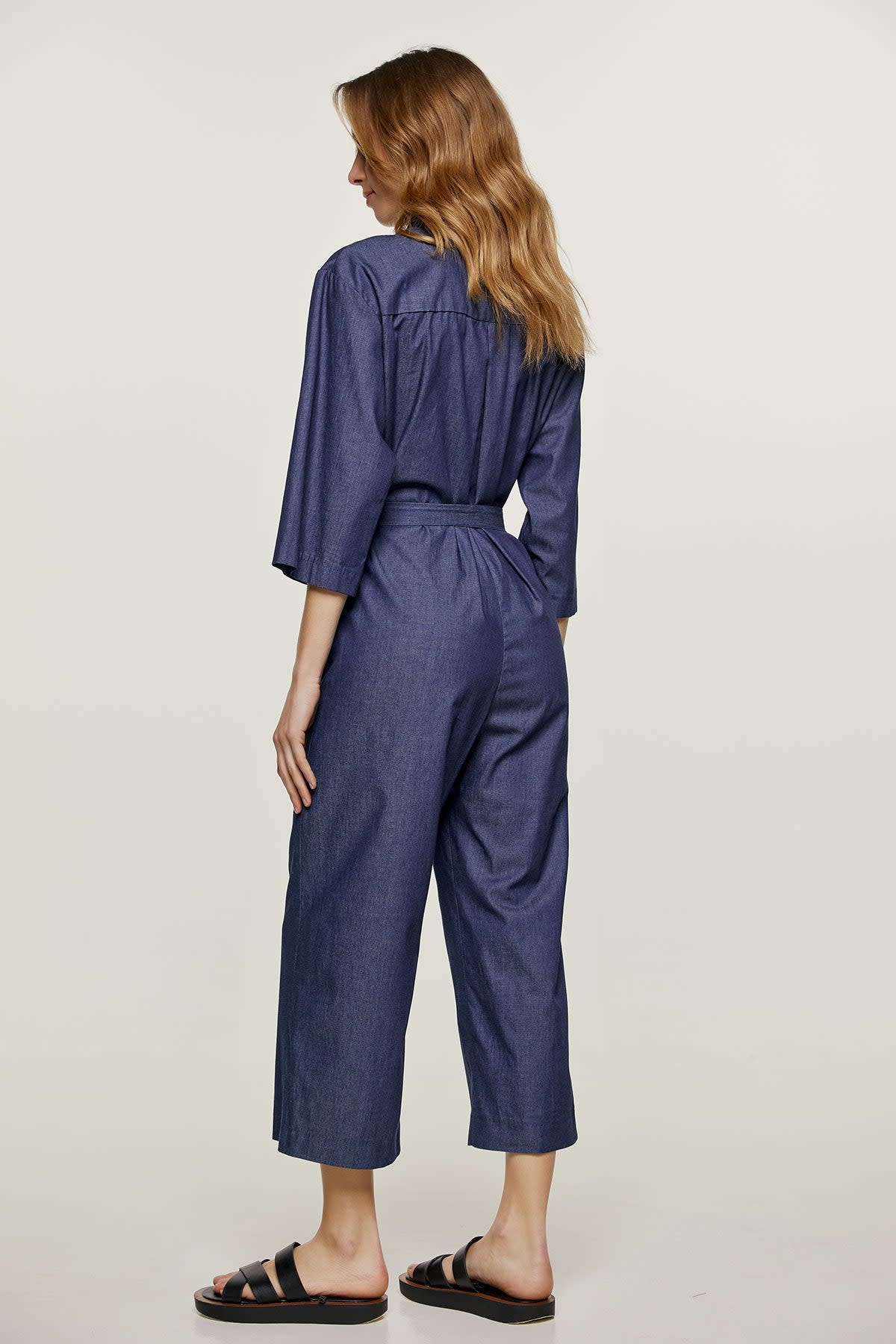 Indigo Cotton Jumpsuit by Conquista