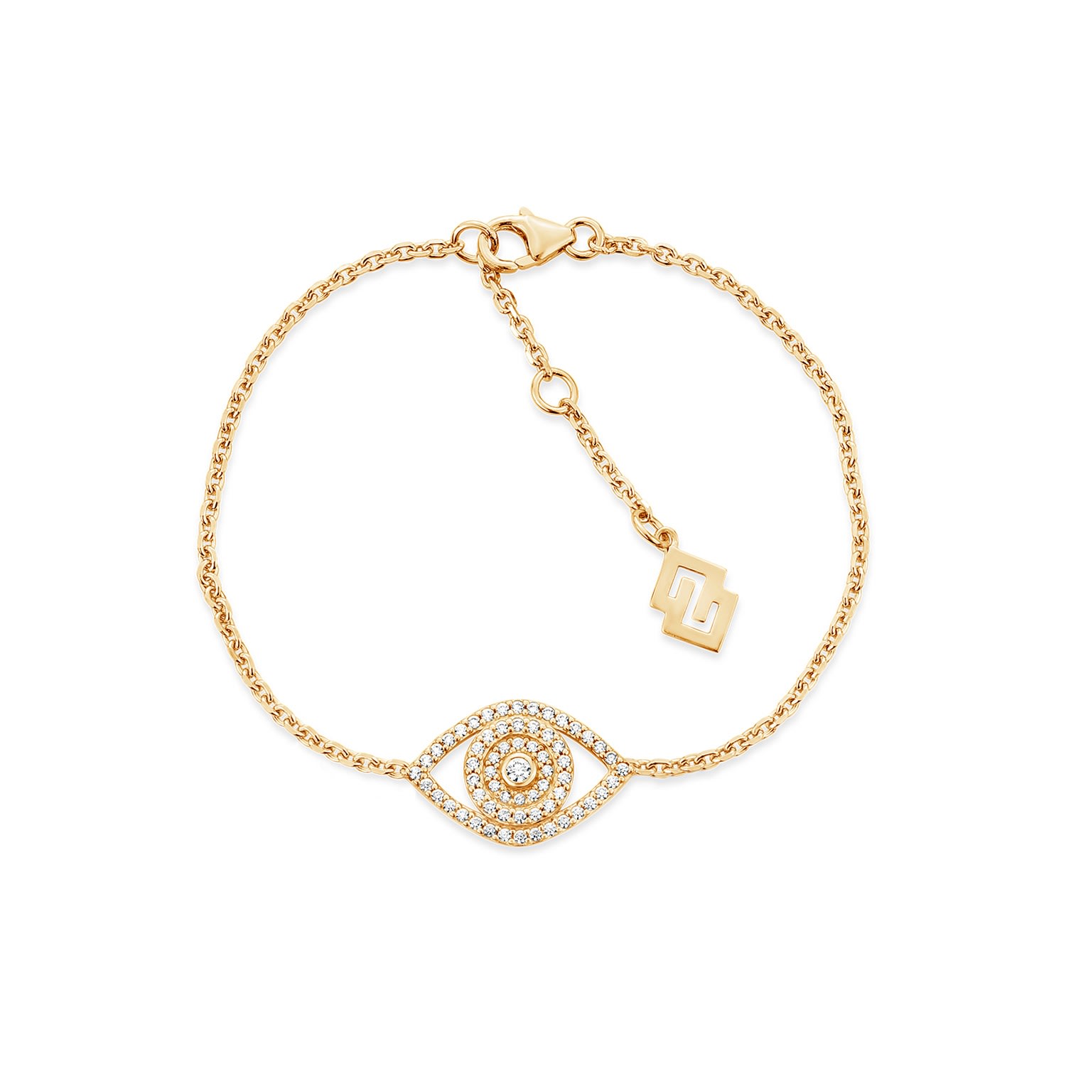 Sally Skoufis Women's Gold / White Protection Bracelet With Man Made Cz Diamond Stimulant In Sterling Silver & 18k In Multi