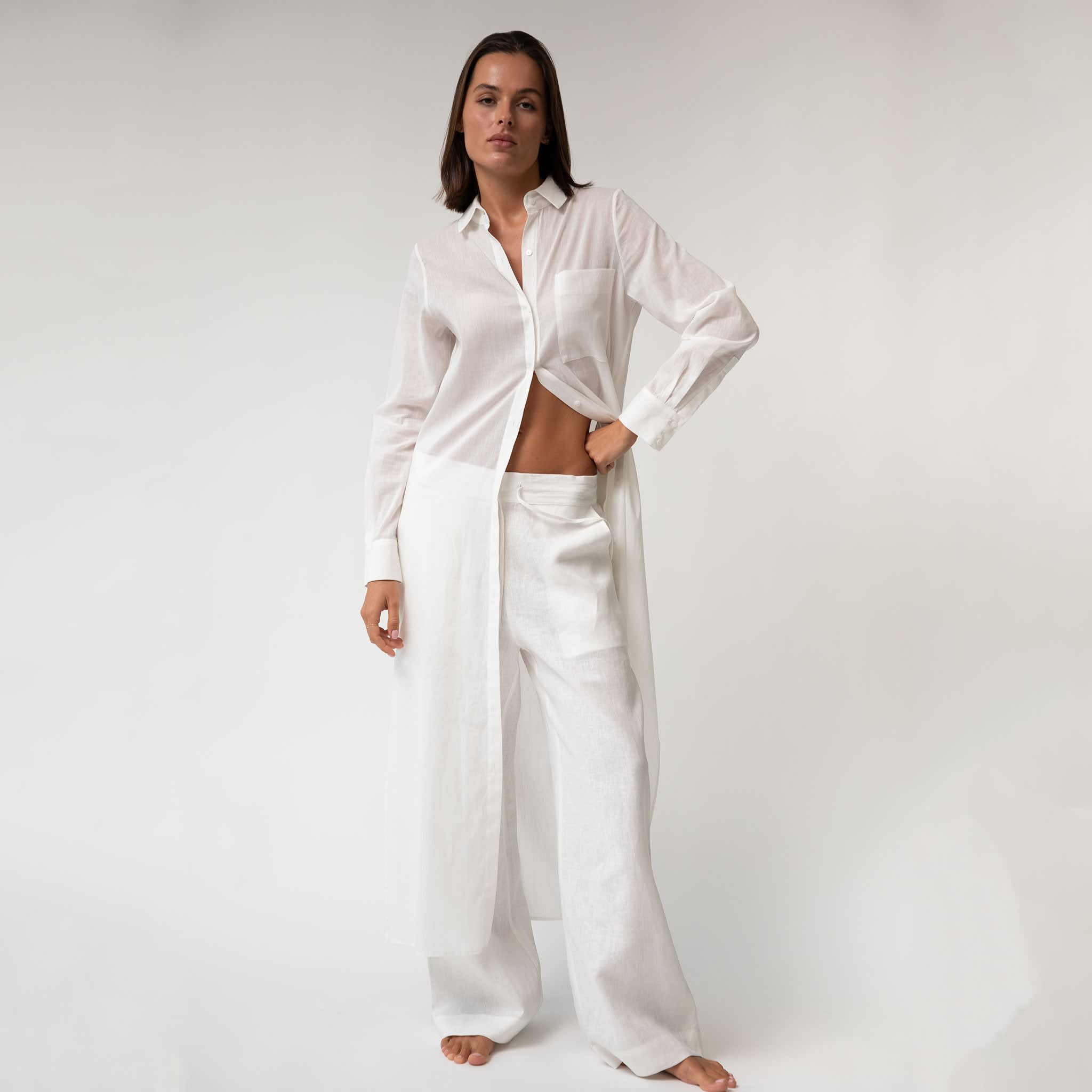 【argue】LINEN VOILE GAUZE PULLOVER/WHITE White Linen Gauze – gather here online