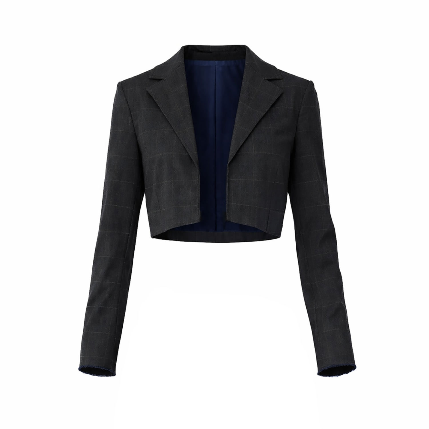Women's Grey / Blue The Ashley Cropped Mini Blazer Top | Extra Small | Belletage Swimwear