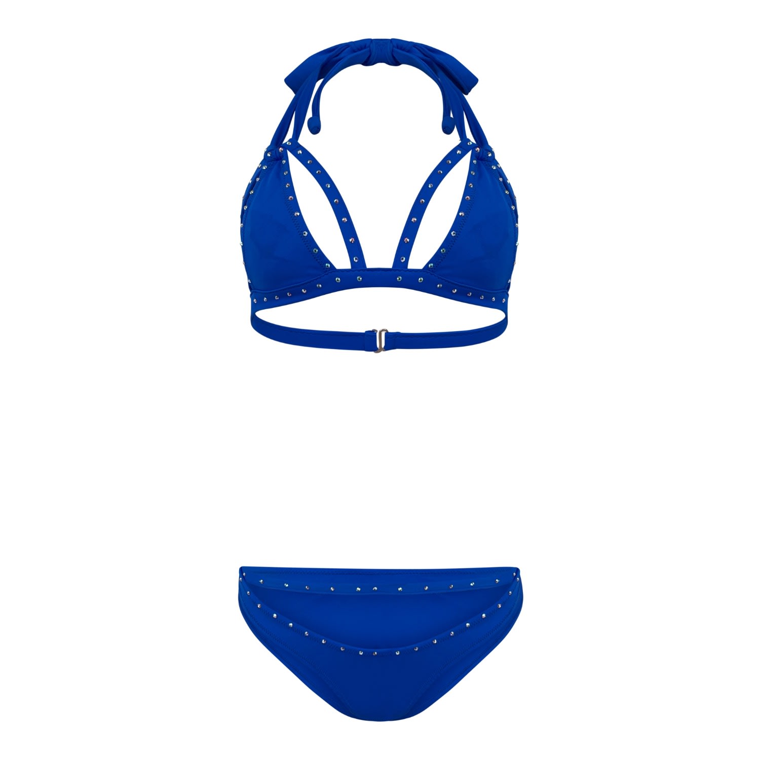 Maui X Lolita Women's Alina Blue Crystal Cutout Triangle Bikini Set In Blue