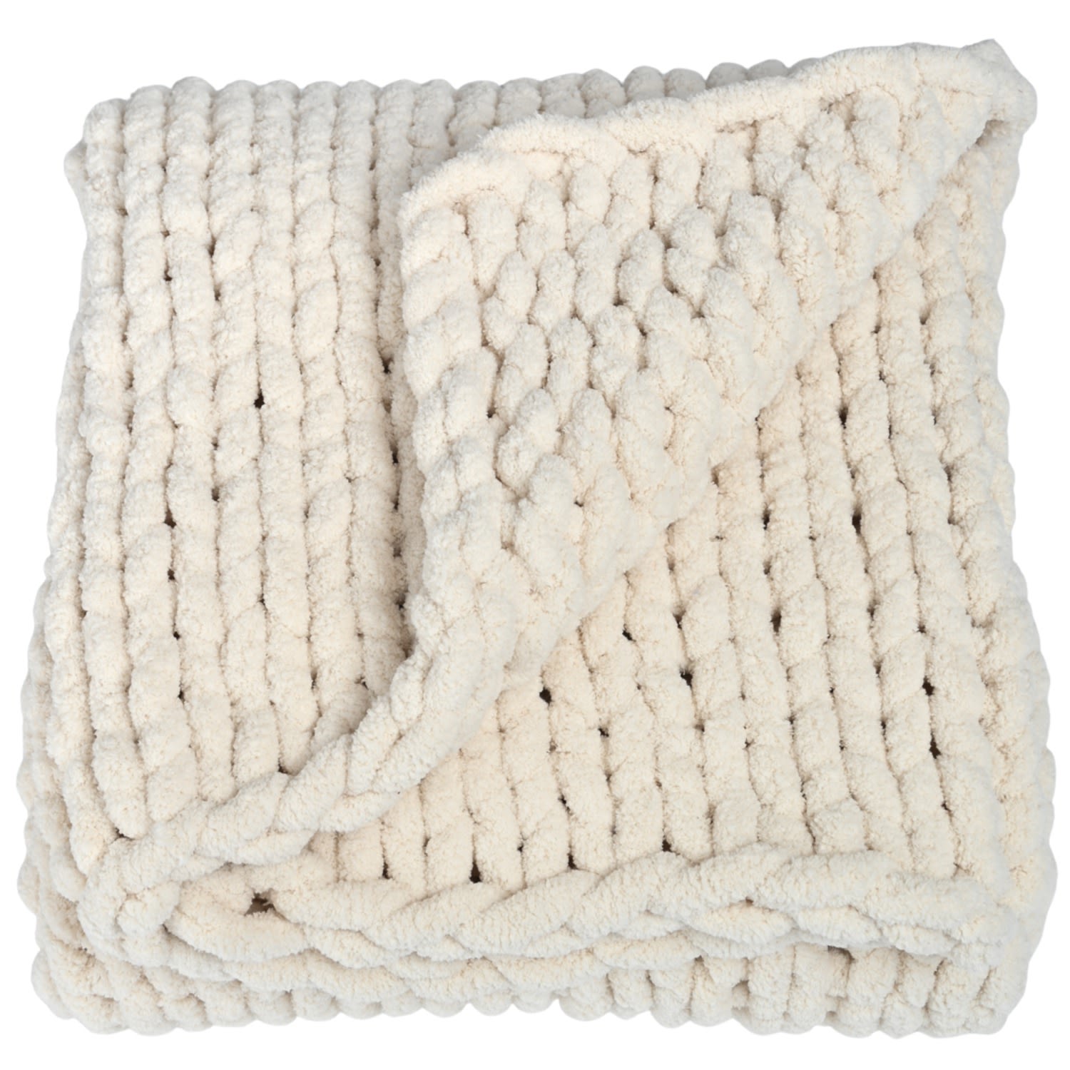 Starfish Project White Woven Together Blanket In Creamy Beige In White