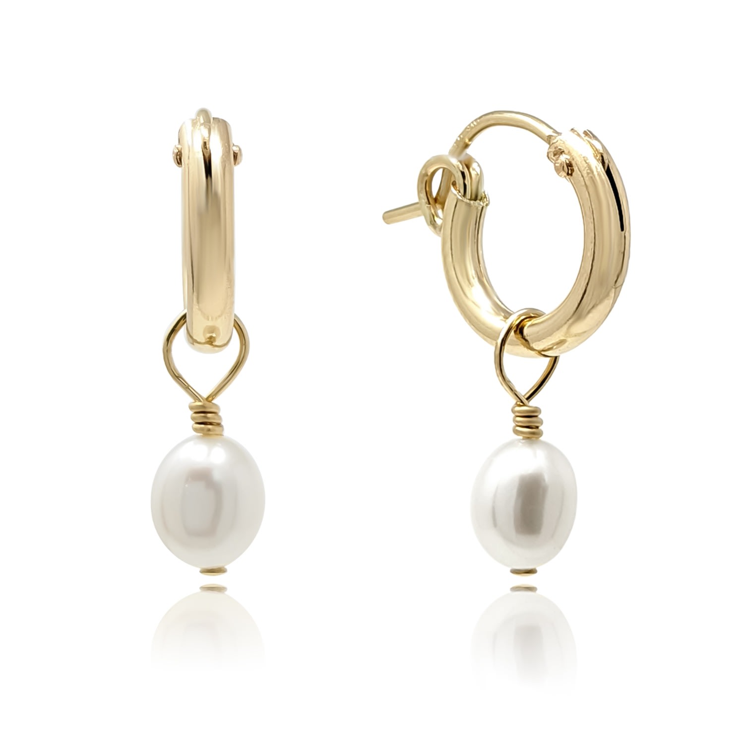 Women’s Small Baroque Pearl Gold Huggie Hoop Earrings Kiri & Belle