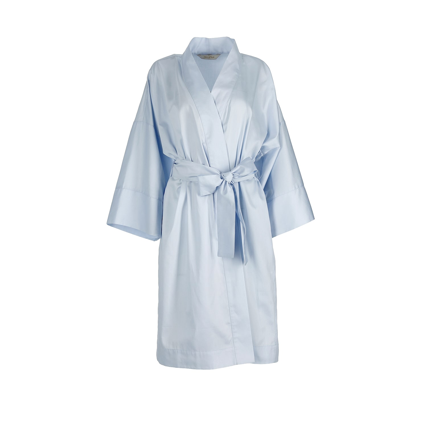 Decoflux Home Women's Kimono Light Blue - Cotton Dressing Gown + Gift Wrapping In Blue