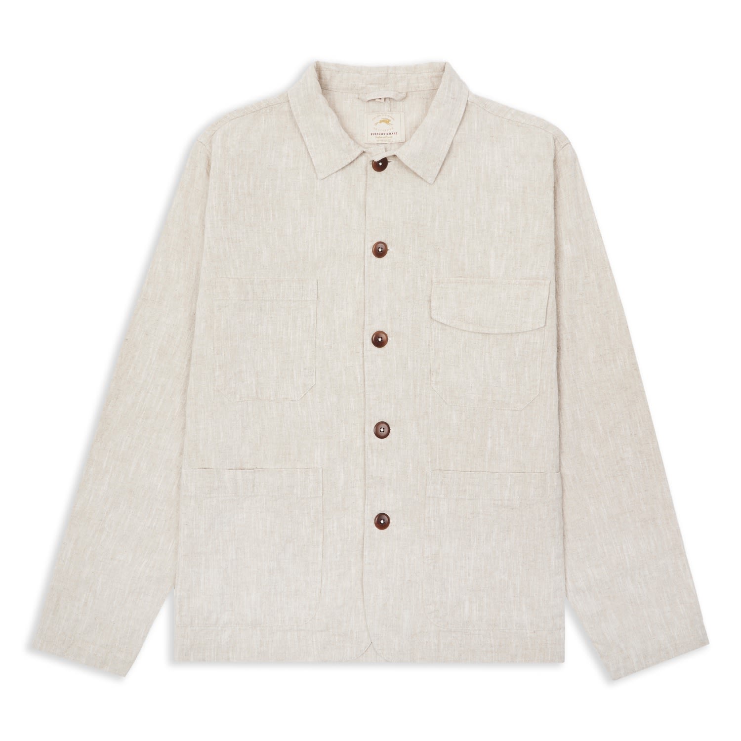 Burrows And Hare Men's Neutrals Linen Jacket - Beige In White