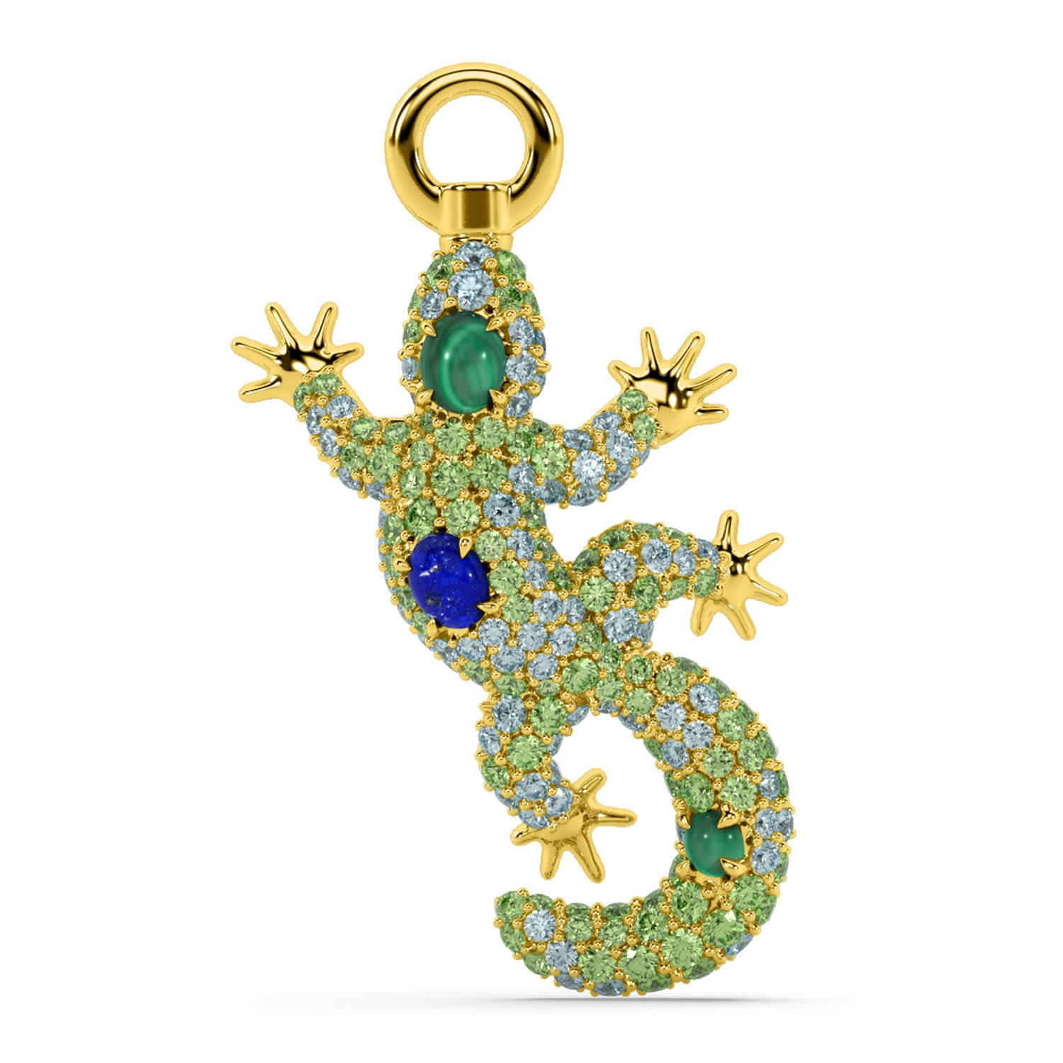 Women’s The Echo Gecko Charm - Lizard Charm - Gold Oni Fine Jewelry