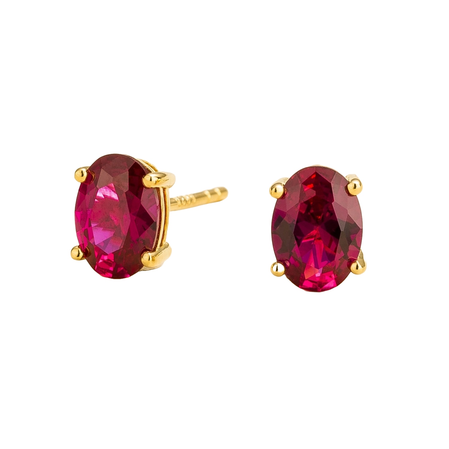 Juvetti Women's Red / Gold Ovo Gold Earrings Set With Ruby In Multi