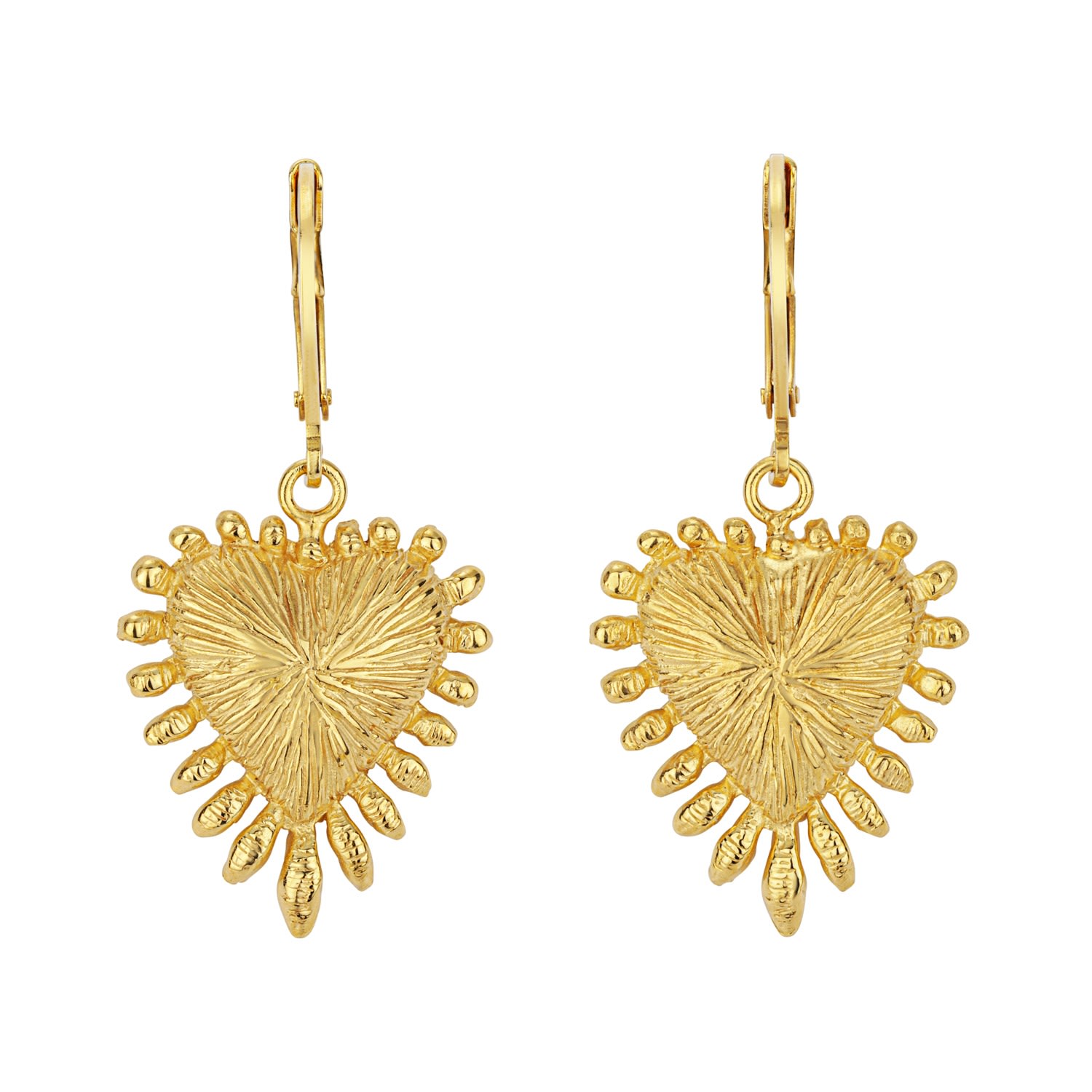Zoe And Morgan Women's Heart Rays Earrings Gold In Gold