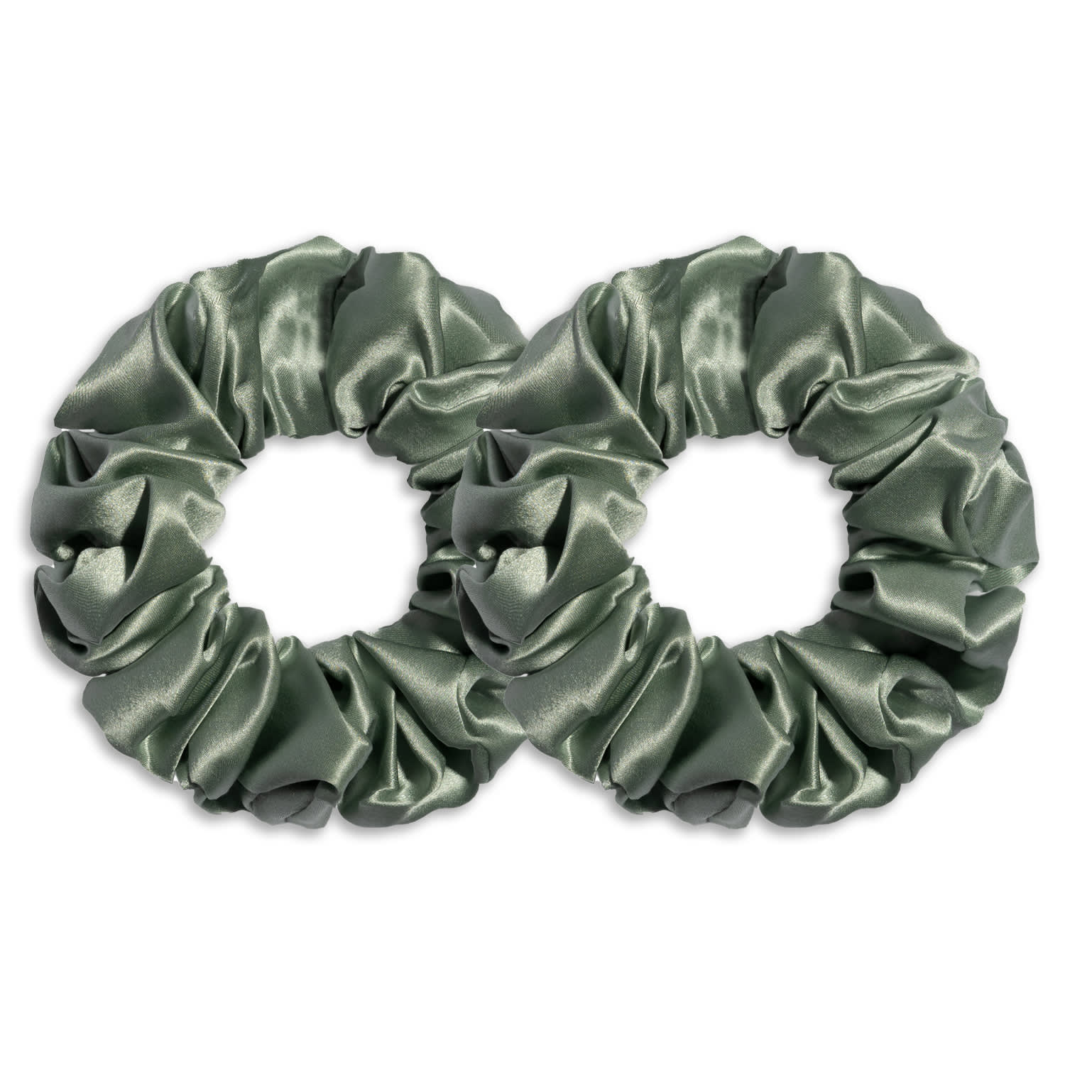 6fiftytwo® Women's Green Pure Mulberry Classic Silk Scrunchies - Earth