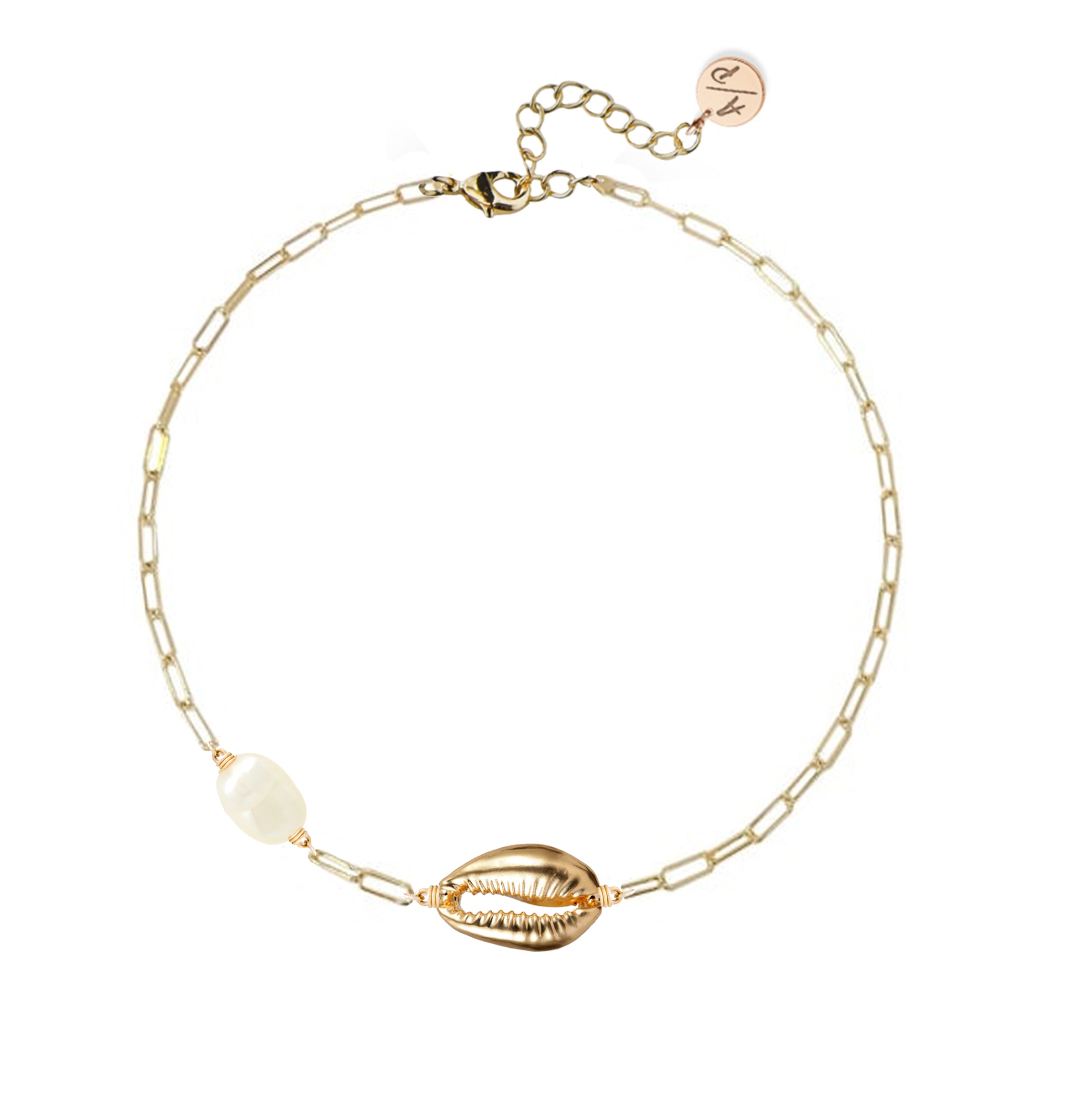 Adriana Pappas Designs Women's Mini Shell Anklet In Yellow