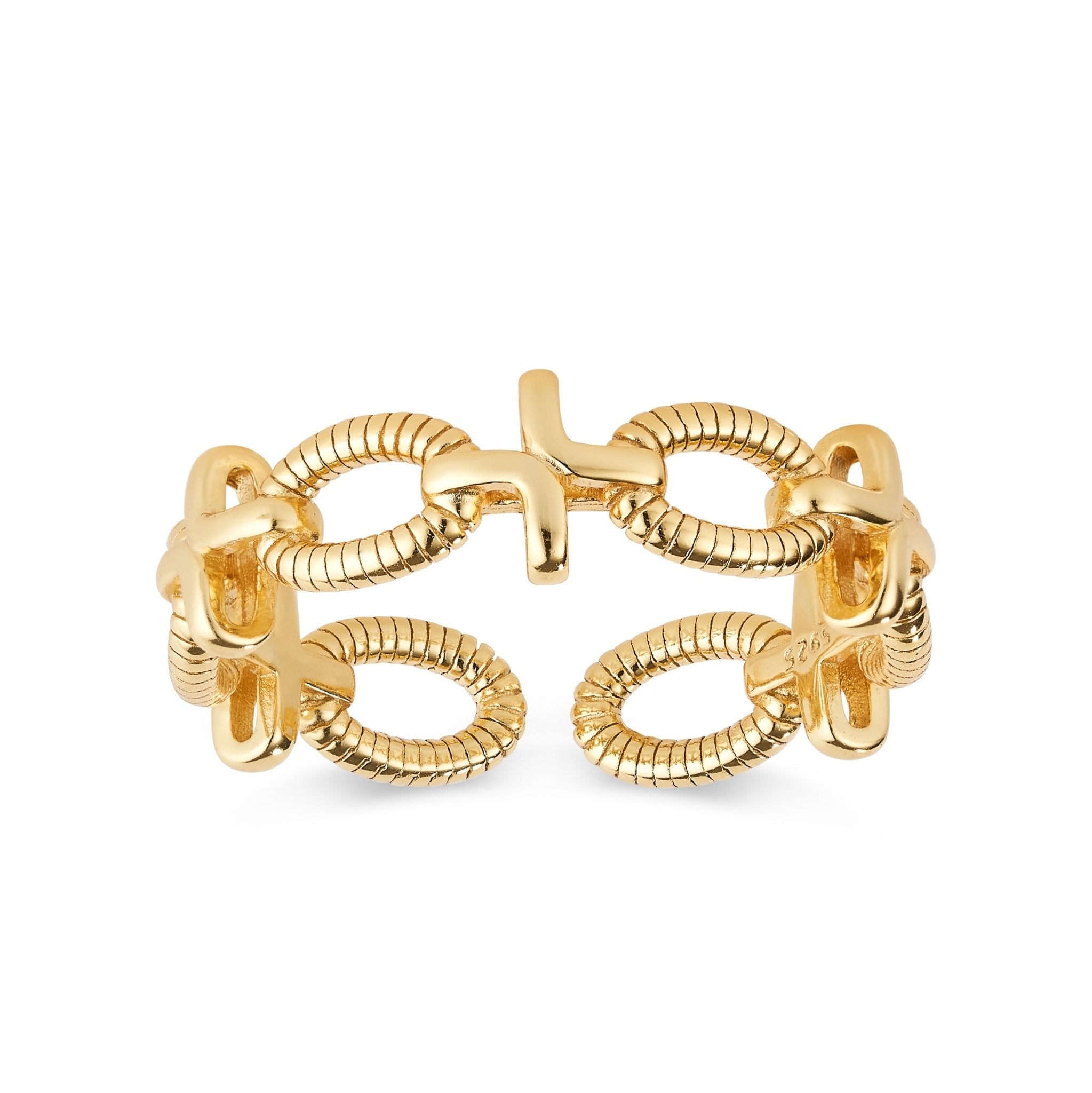 Women’s Gold Chain Link Stacking Ring Elk & Bloom - Everyday Fine Jewellery