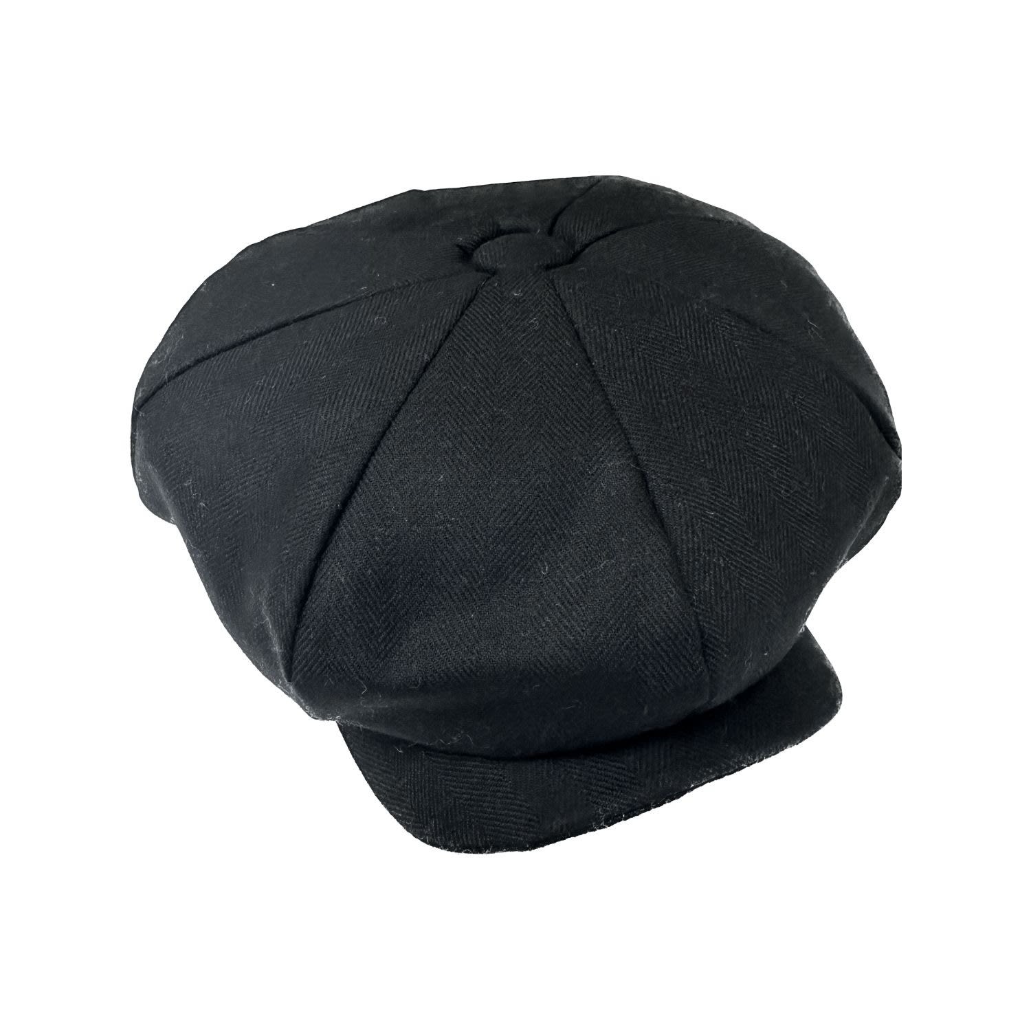 Men’s Black Cashmere Baker Boy Cap Large Kinalba