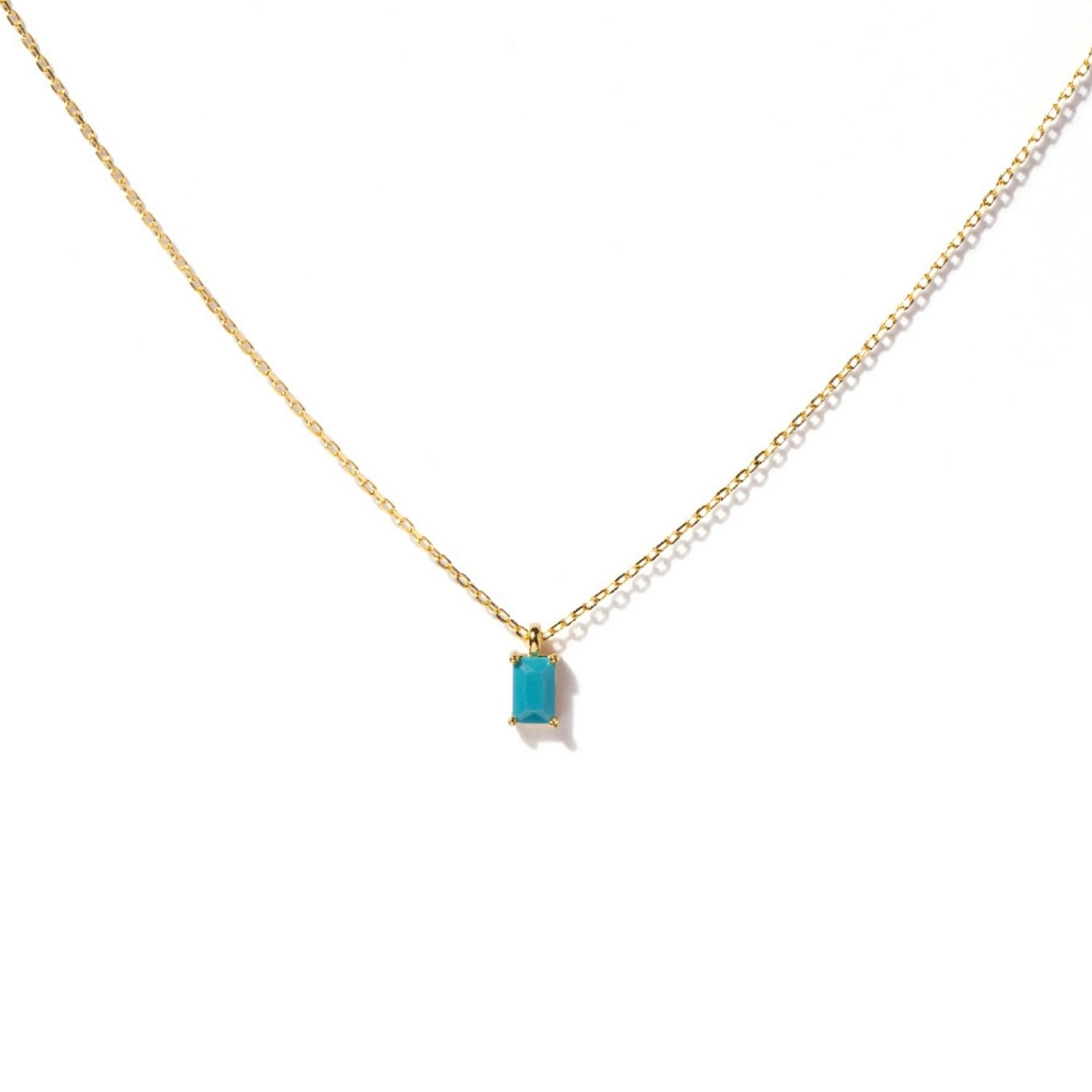 Women’s Gold / Blue Tiny Baguette Turquoise Gold Necklace Little Sky Stone