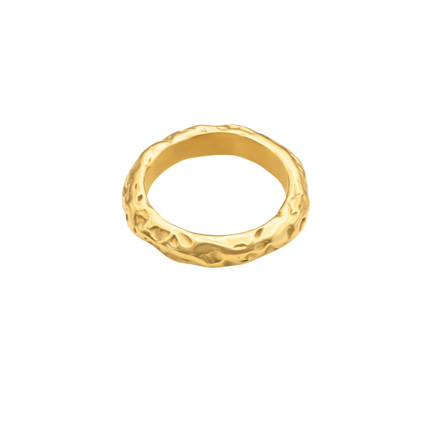 Women’s Vintage Hammered Statement Ring Gold La CÃ´te Club