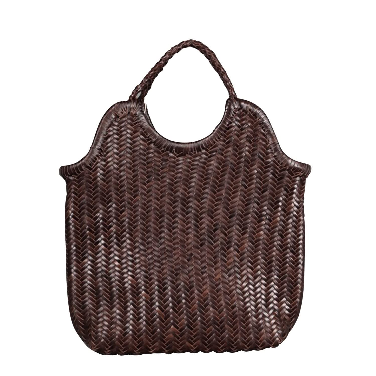 Rimini Women's Hand Woven Hand Woven Tote 'paola' - Dark Brown