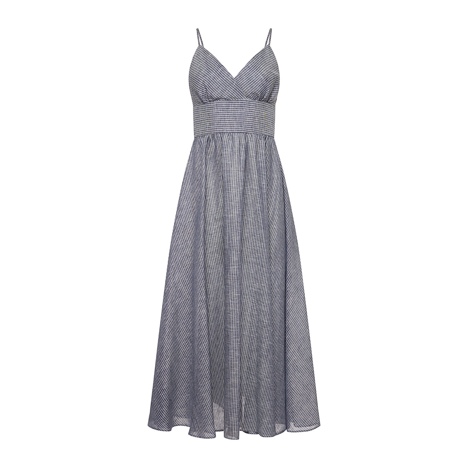 Women's Blue / White Seren Linen Dress In Blue White | Small | Roses are Red