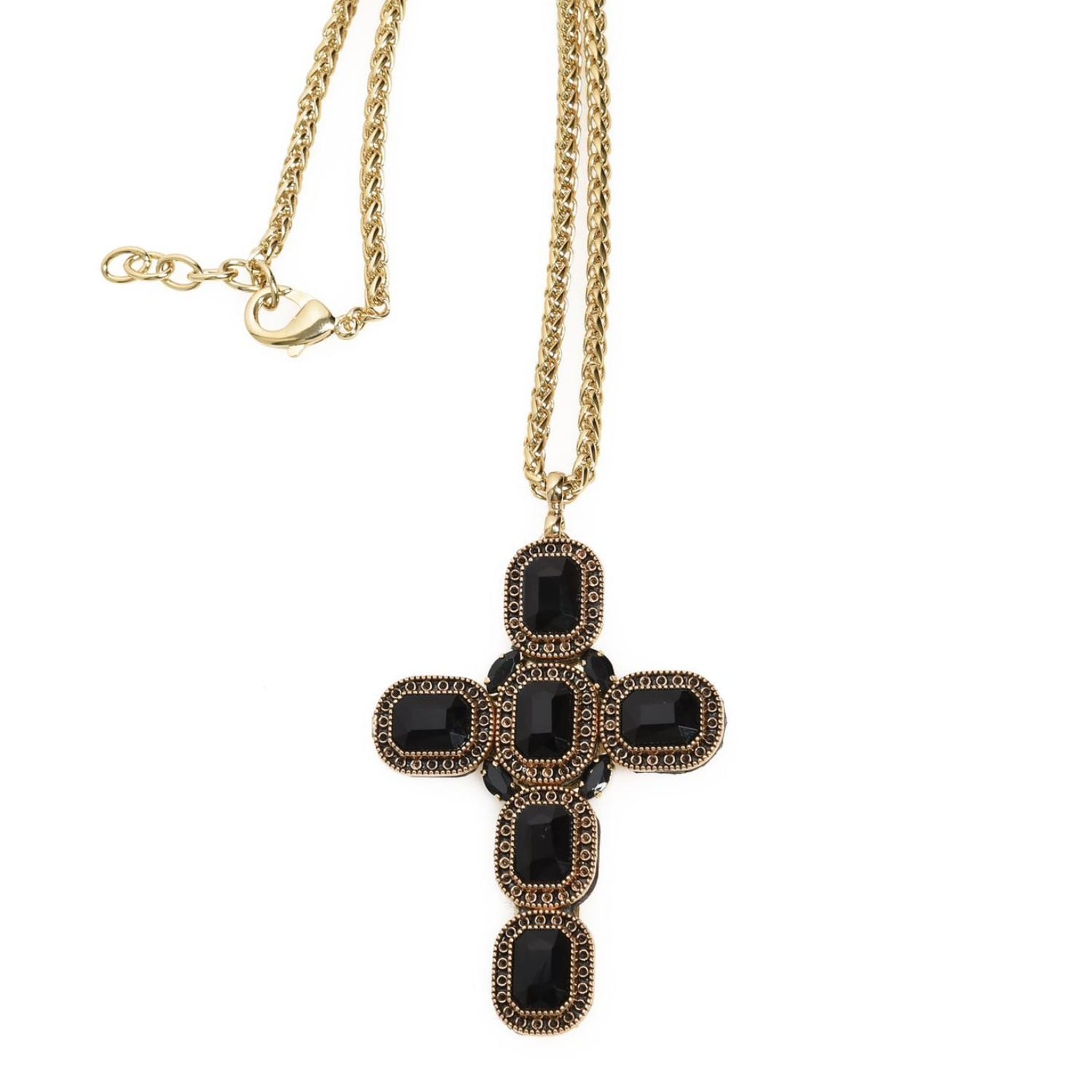 Addicted2 Women's Black / Gold Artemis Gold Plated Necklace With Black Crystals In Multi