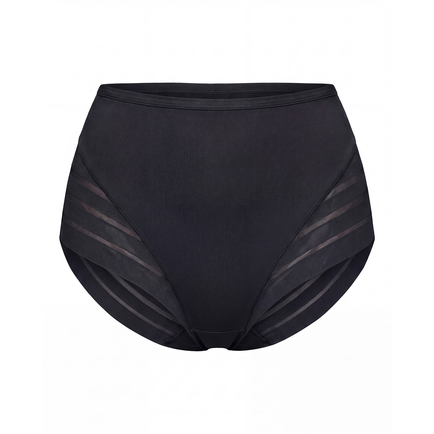 Leonisa Women's Stripe Undetectable Lace Classic Shaper Panty - Black