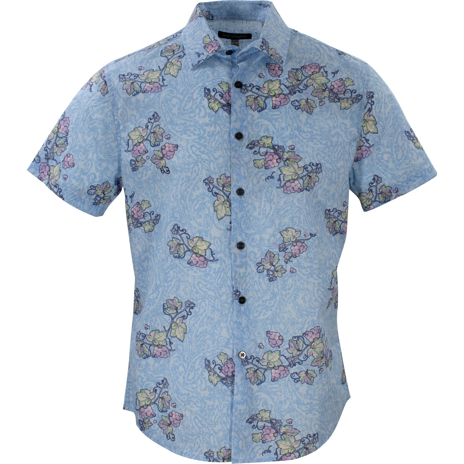 Lords Of Harlech Scott Paisley Vines Blue Shirt In Blue