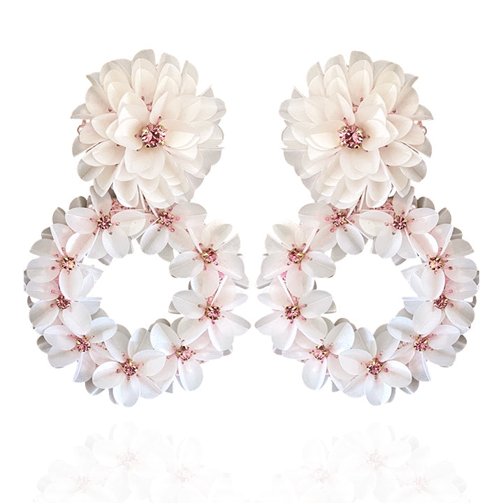 Women’s White Blush Yasmine Hoops Pinar Ozevlat