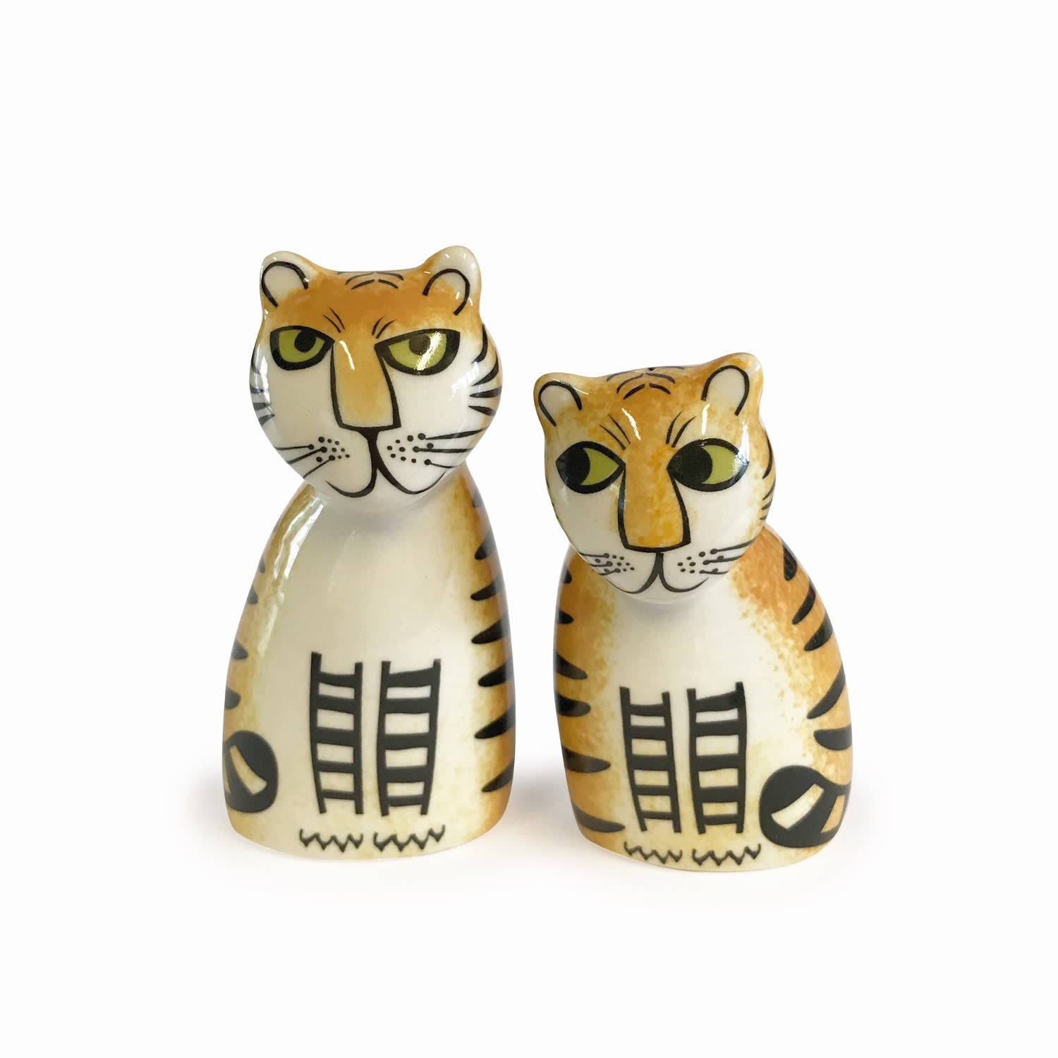 Hannah Turner Orange Tiger Salt & Pepper Shakers In Orange