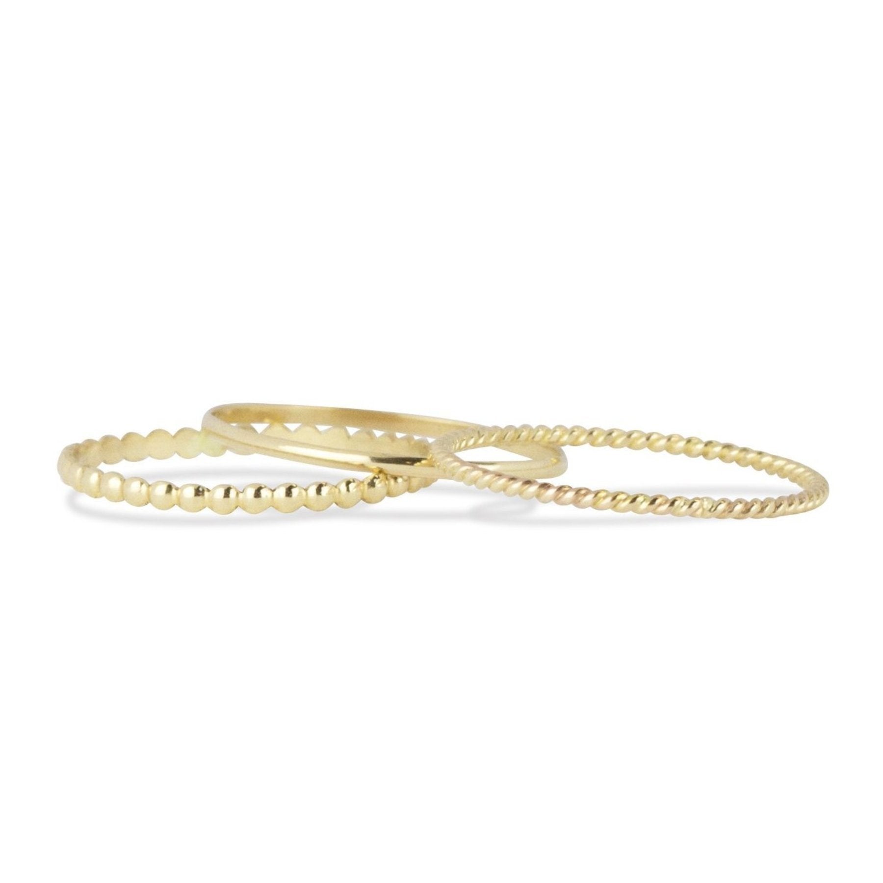 Maya Brenner Women's Gold Delicate Trio Stacking Rings In Gold