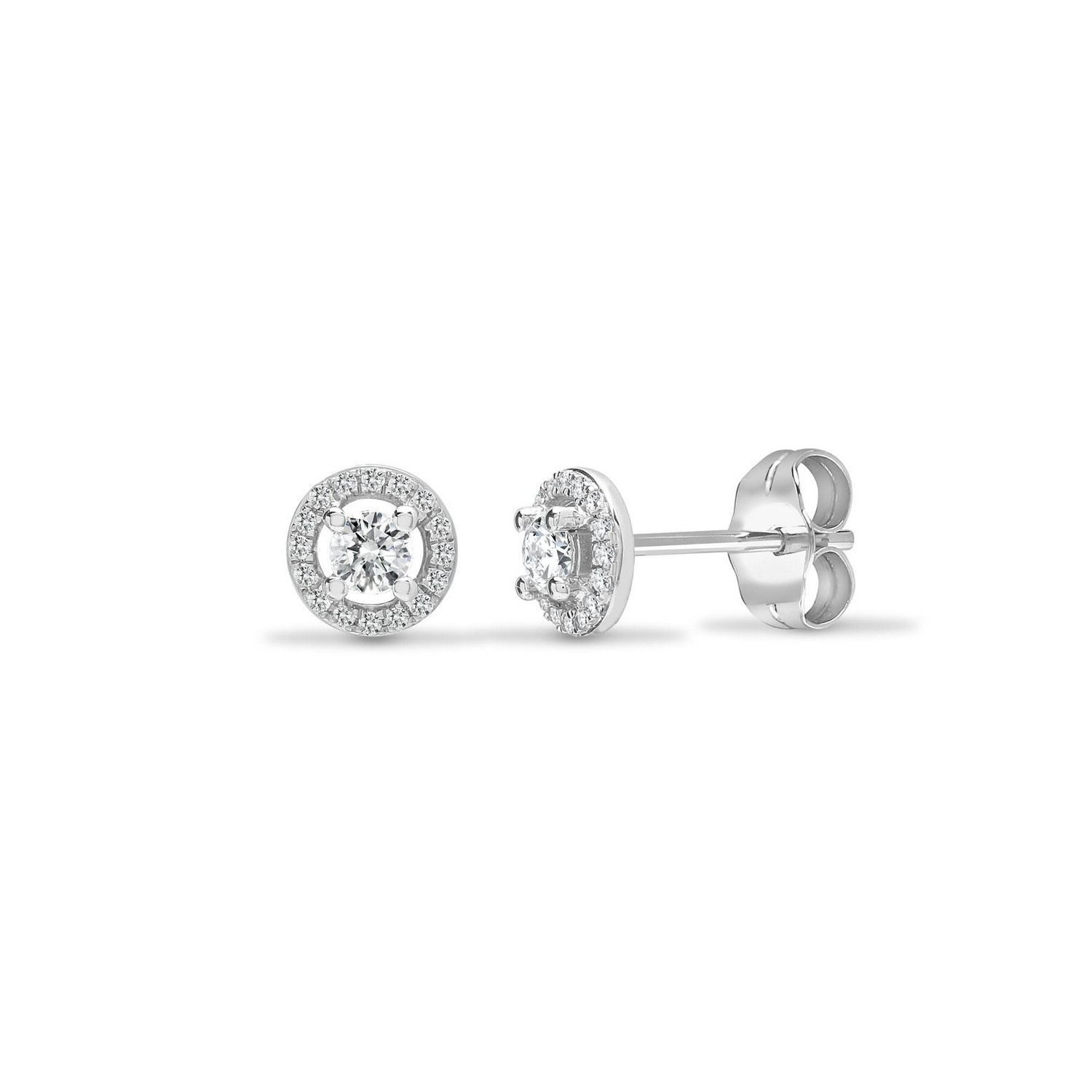 Women’s White Diamond Cluster Earrings Cervin Blanc