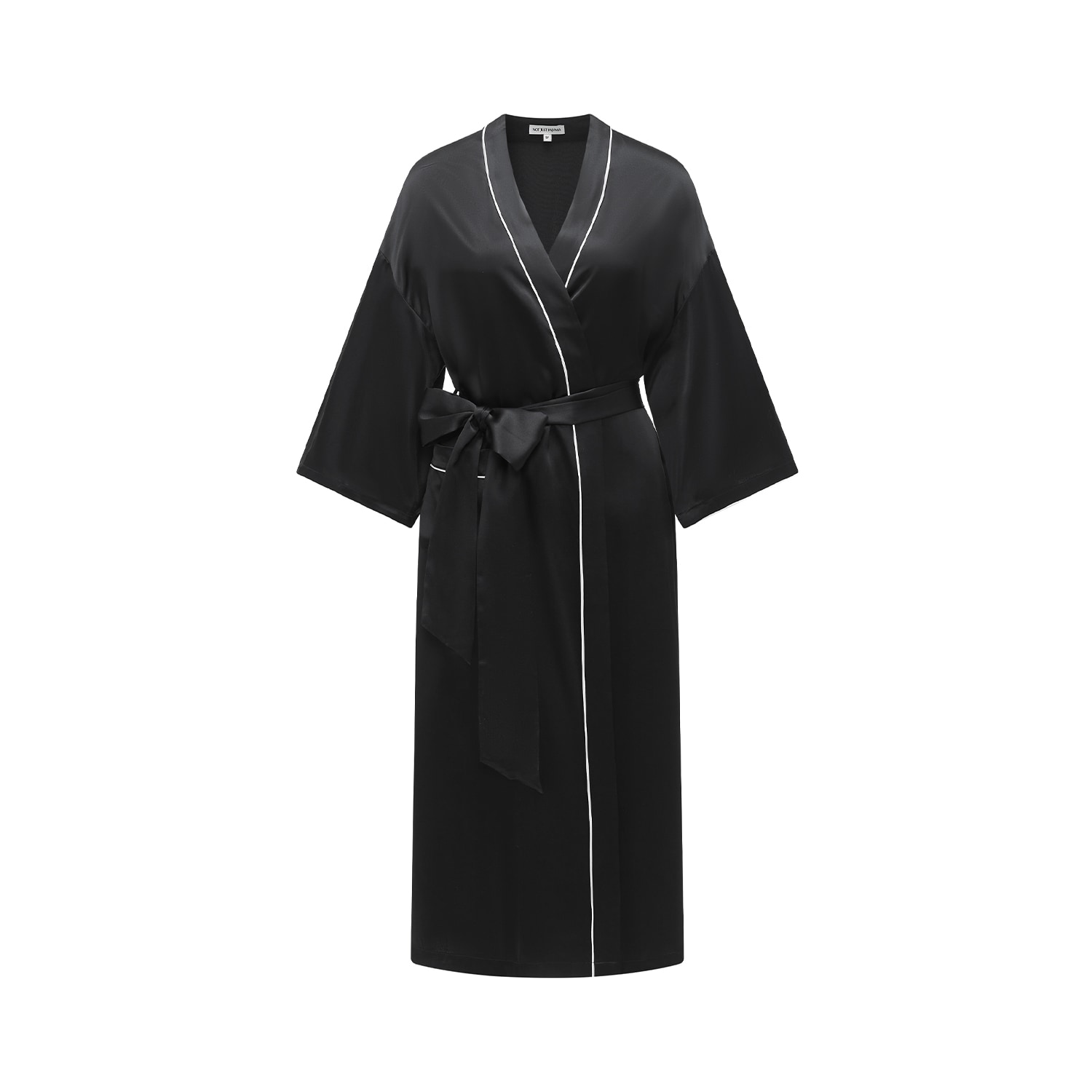 Not Just Pajama Women's Timeless Collection Silk Robe - Black