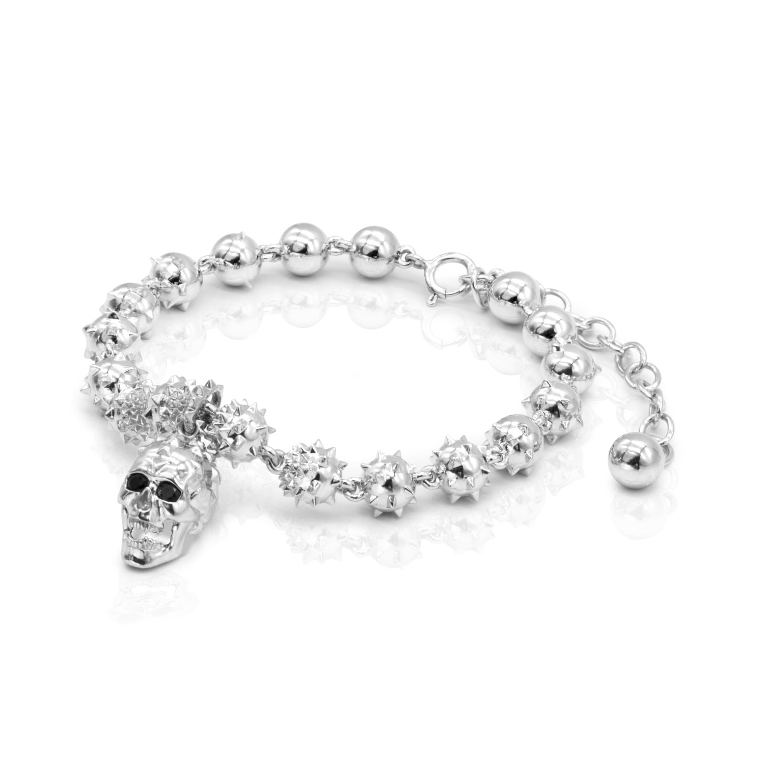 Men’s Vampire Skull Bracelet Silver Kasun