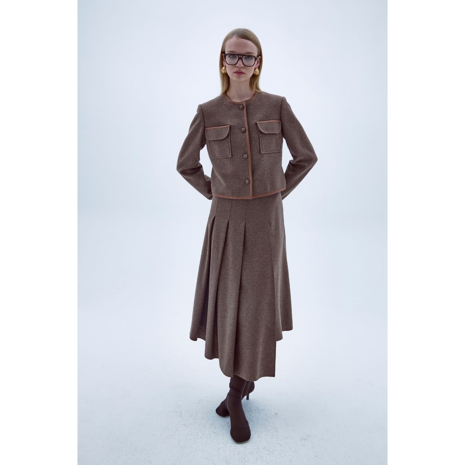Nazli Ceren Women's Brown Eliza Wool Skirt In Brown