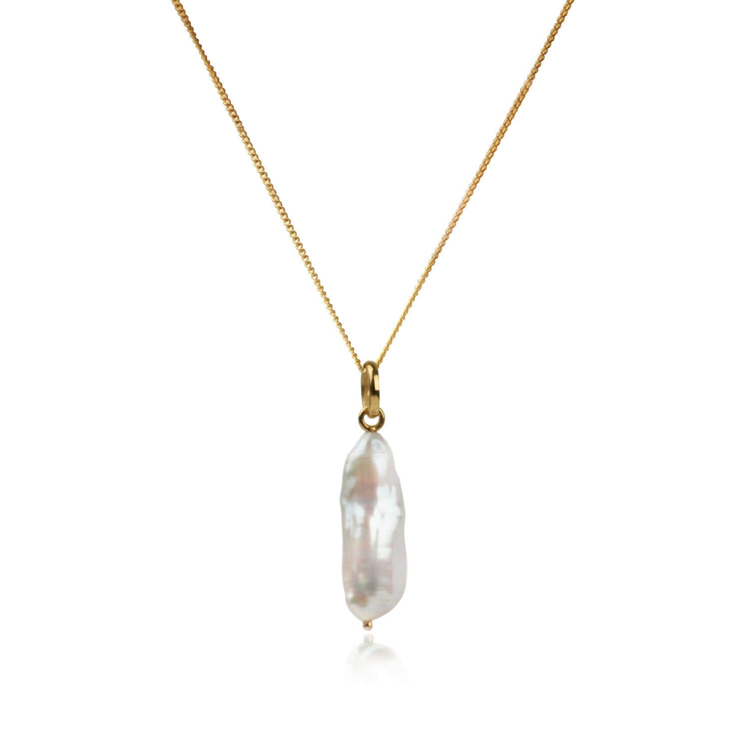 The Jewellery Store London Women's Thick Biwa Pearl Necklace In Gold Vermeil In Gold