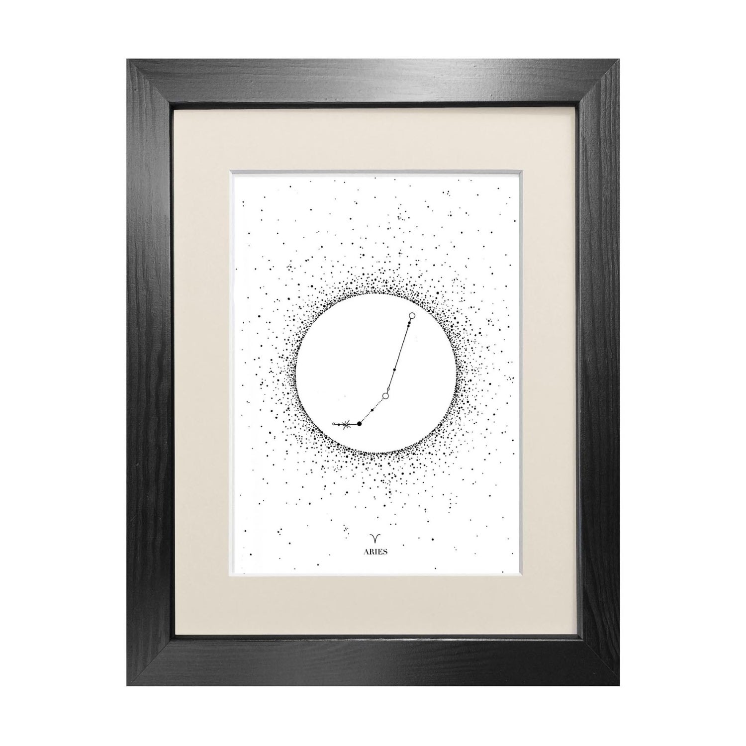 Black ’Aries Star Sign’ - Fine Art Print A5 Emily Carter