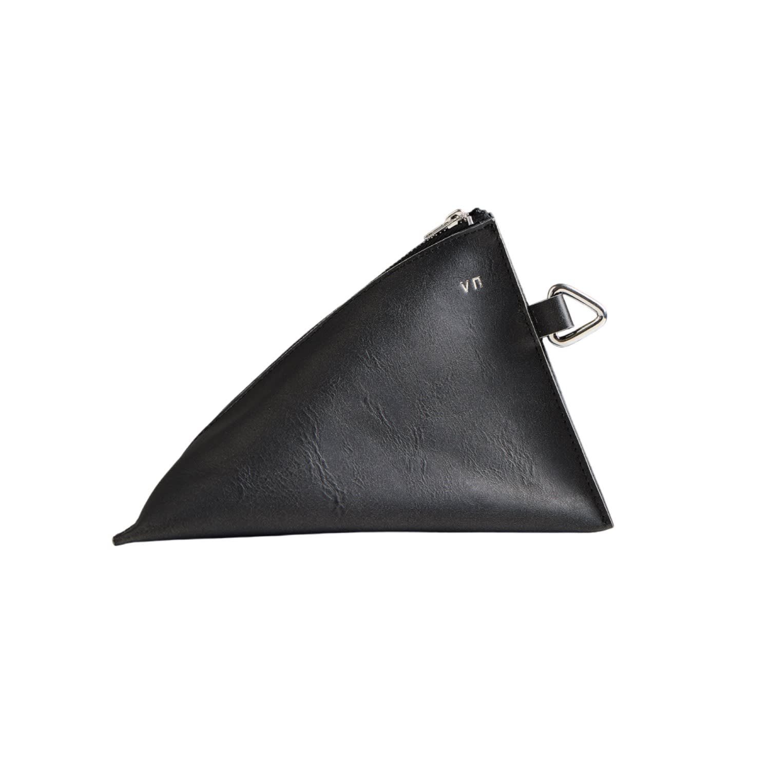 Vp Concept Women's Special Black Leather Medium Triangle Pouch