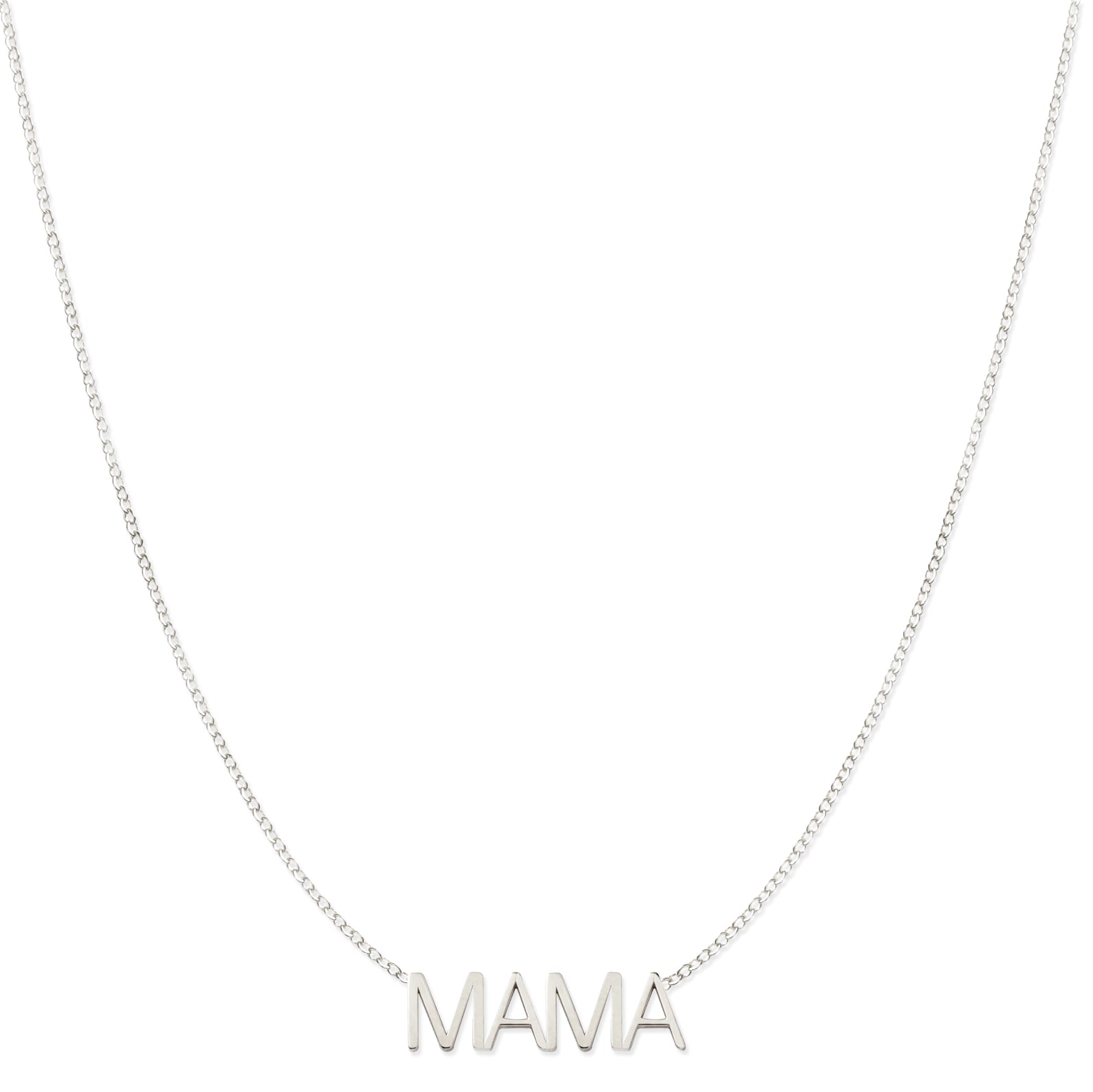 Mama Necklace White Gold by Maya Brenner