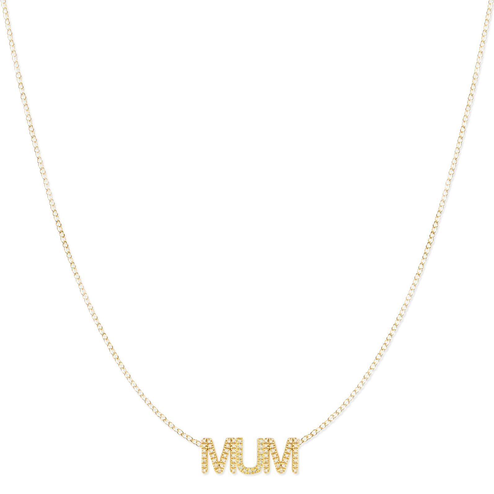 Maya Brenner Women's Pavé Mum Necklace - Yellow Gold In Gold