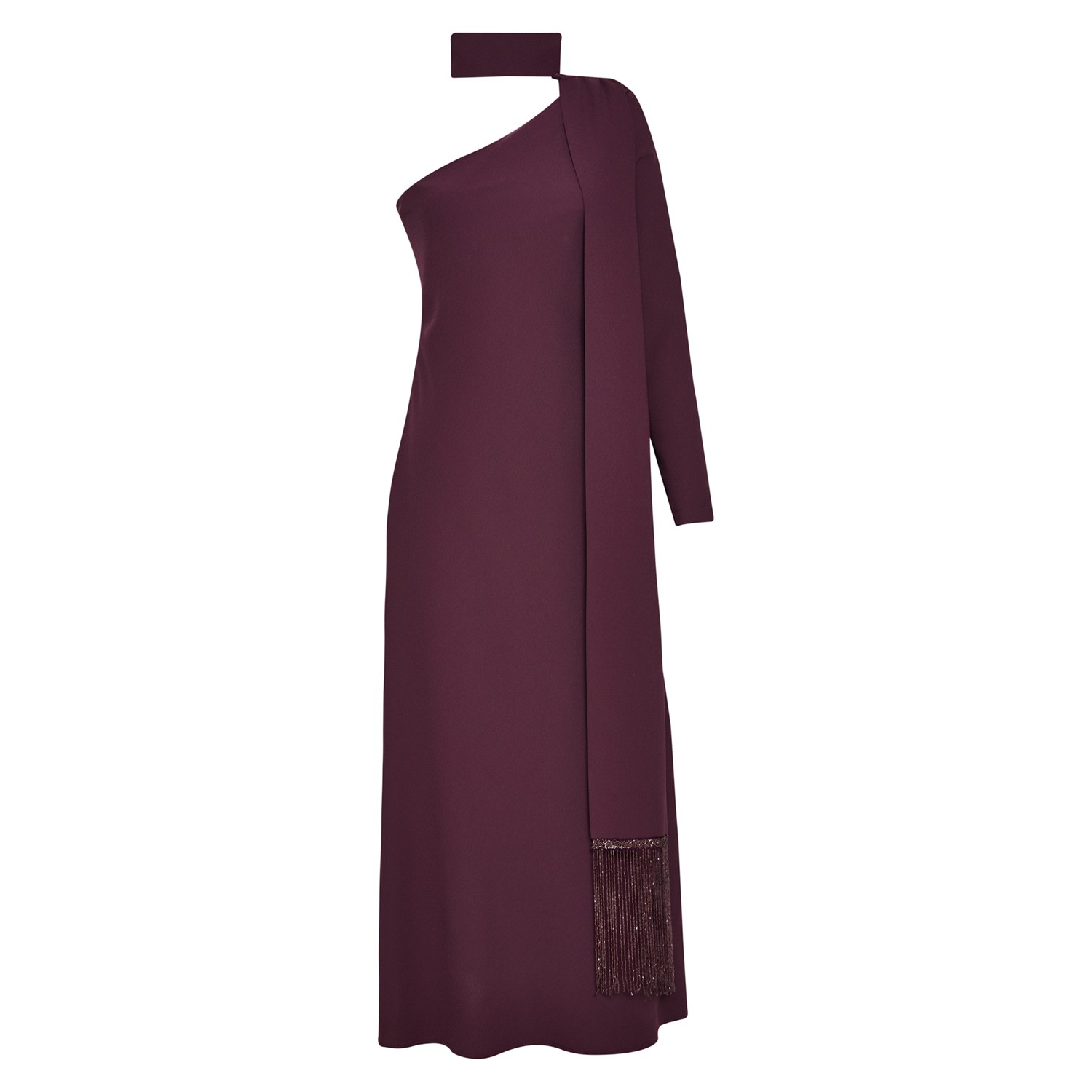 By Felizia Women's Purple One-shoulder Asymmetrical Maxi Dress In Burgundy