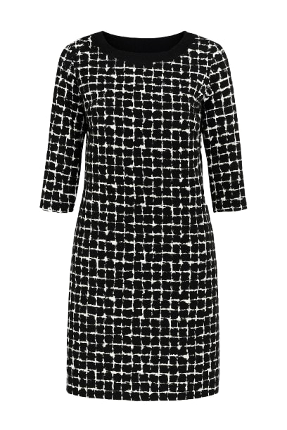 Conquista Women's Black & White Sack Dress In Black