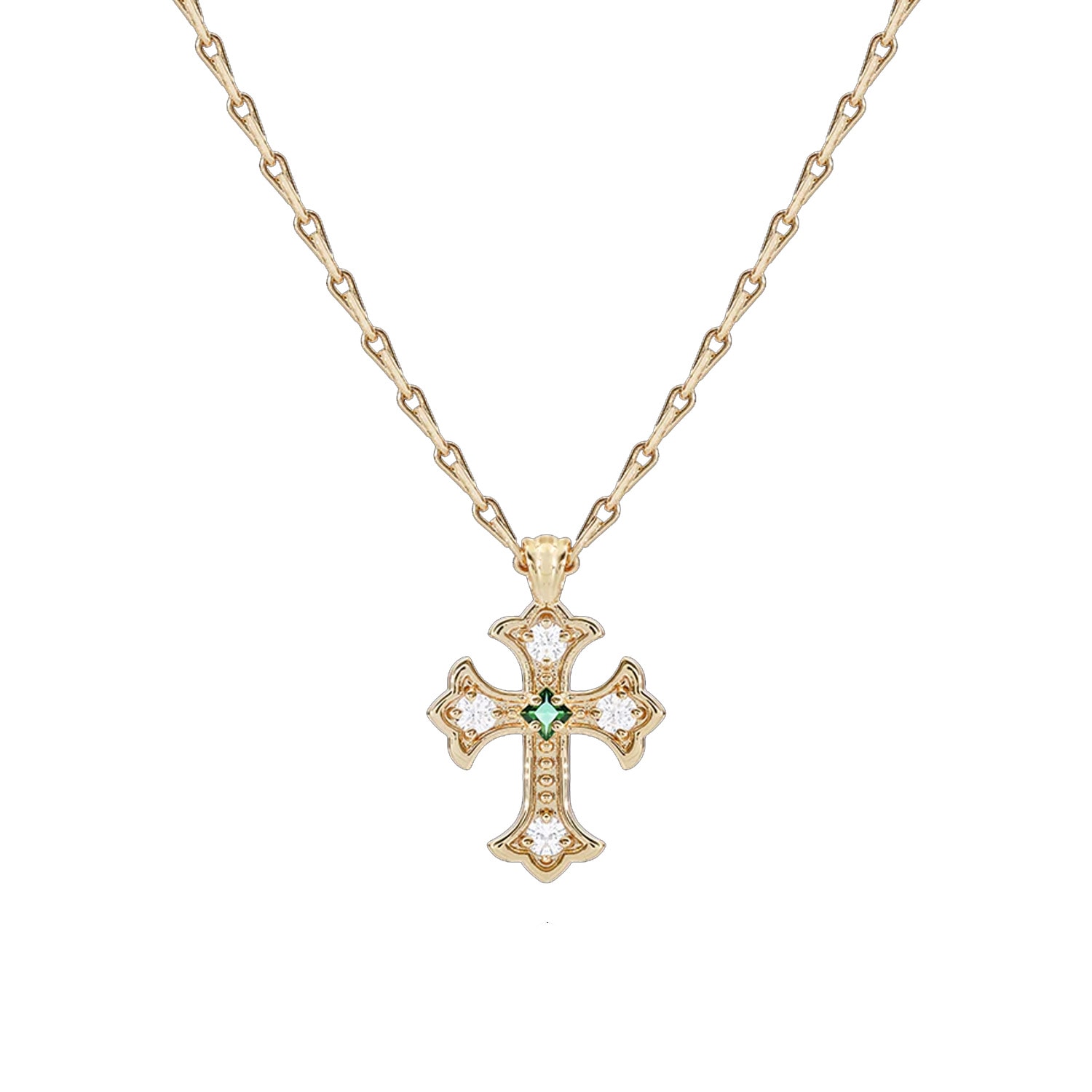 Women’s Gold Sicily Cross Pendant Necklace 33mm