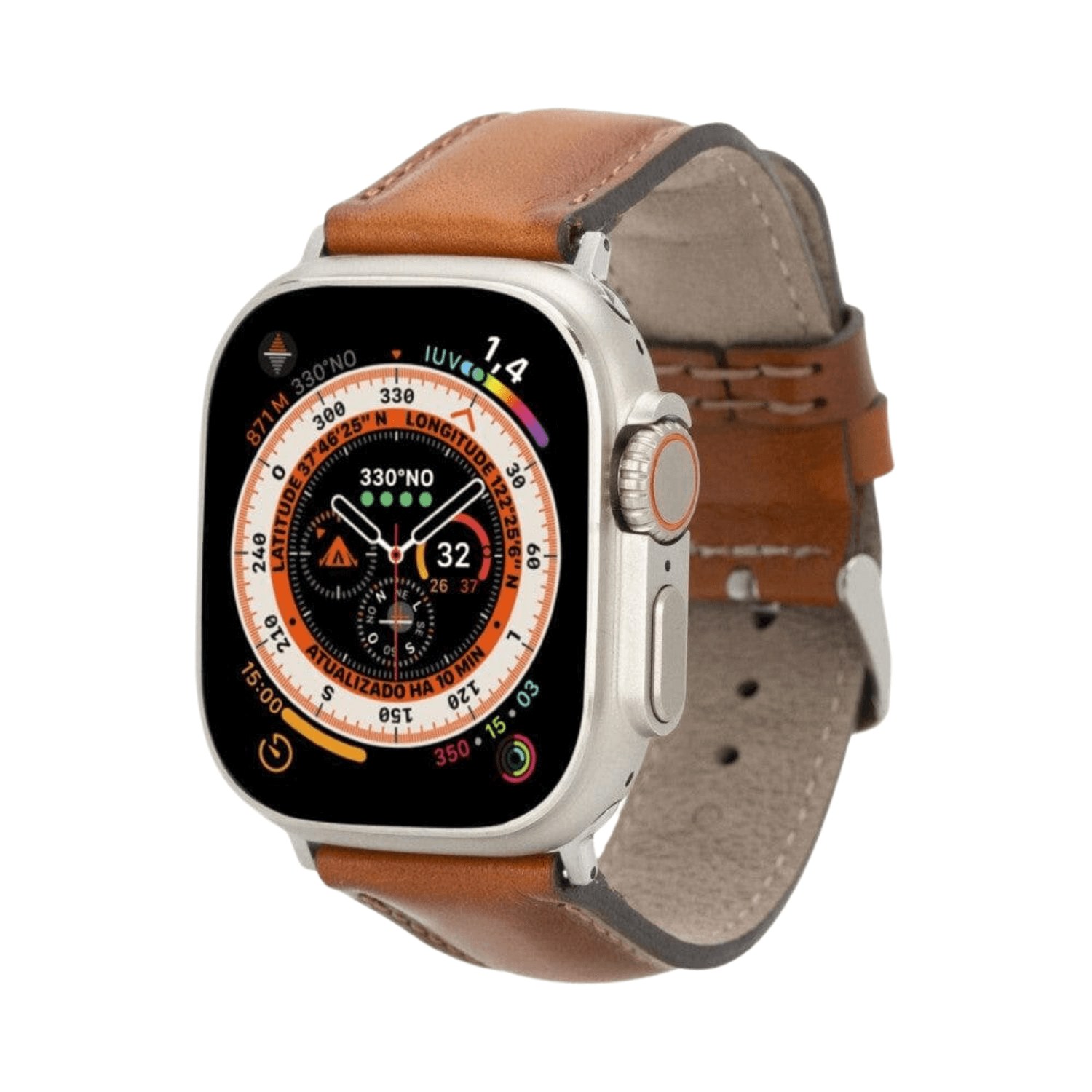 Leathere Women's Apple Watch Rustic Brown Leather Strap - Boston In Brown