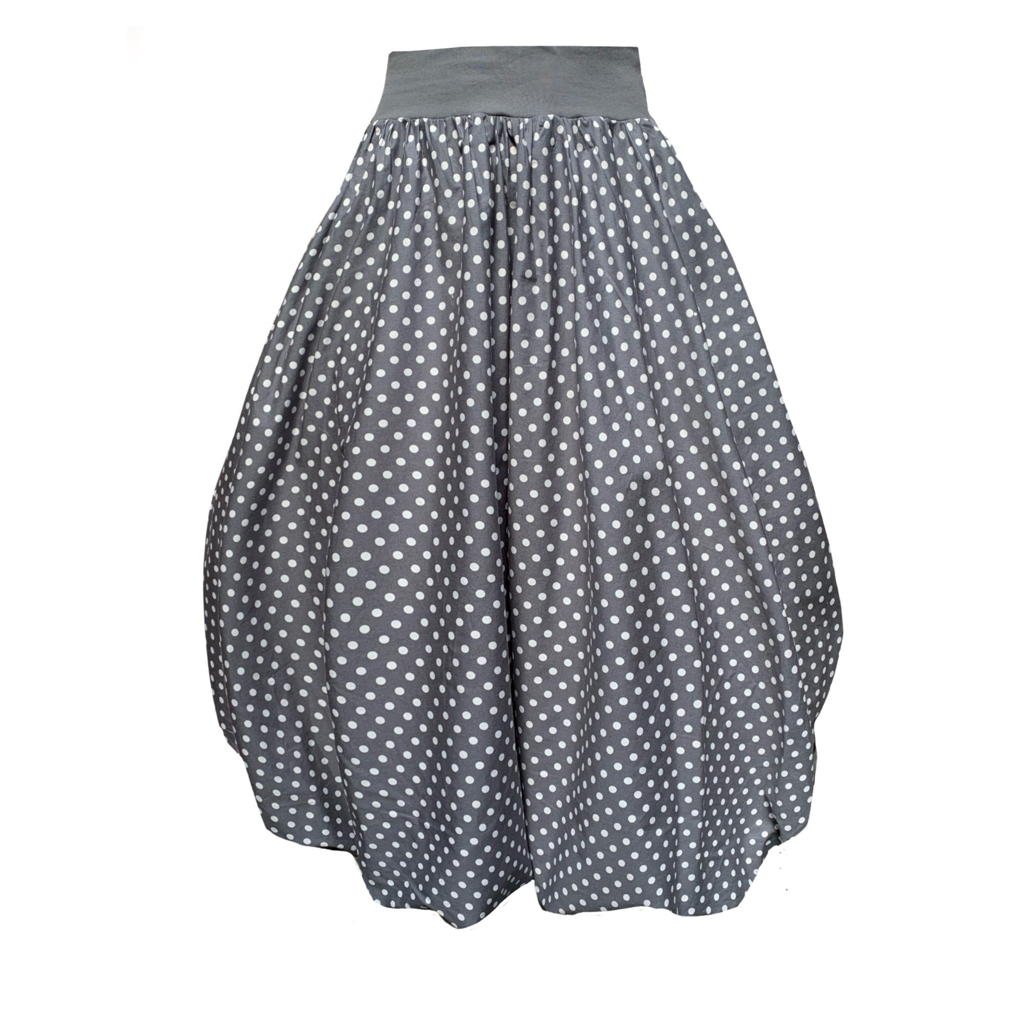 Women's Grey / White Enoki Puffball Skirt In Grey Polka Dot | Small | Frock Tales