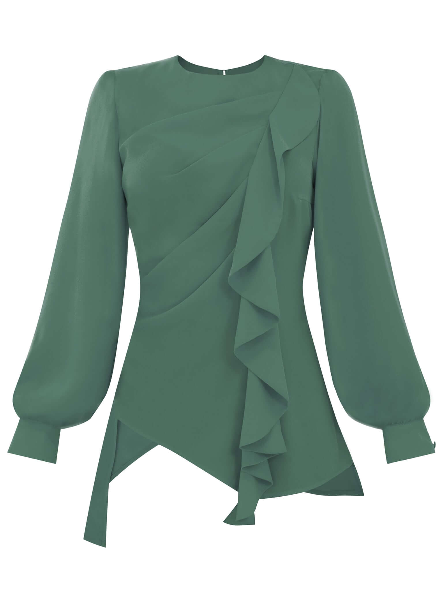 Tia Dorraine Women's Dress To Impress Asymmetric Blouse - Green In Green
