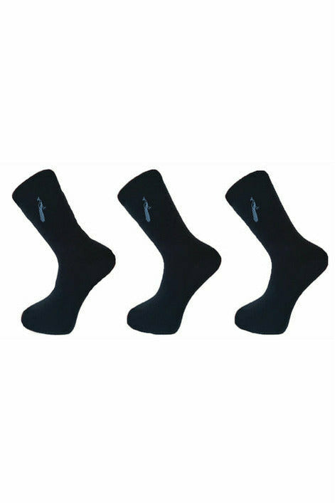 Hortons England Women's Blue Heritage Navy Socks Set Of Three In Black