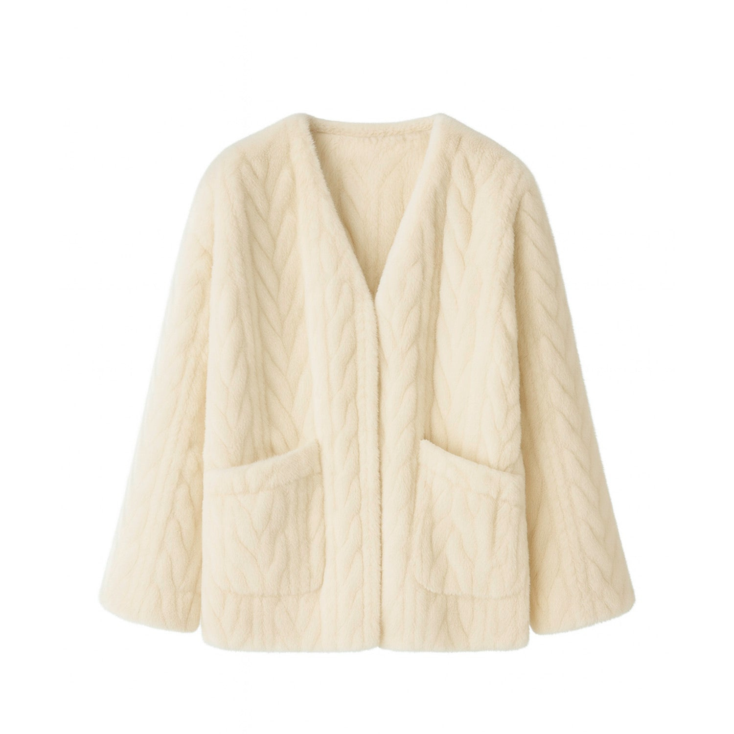 Jiaying Wang Wjy Studio London Women's Galaxy Super Soft Fur Coat Jacket  Eco-friendly Fur  White Cream In White