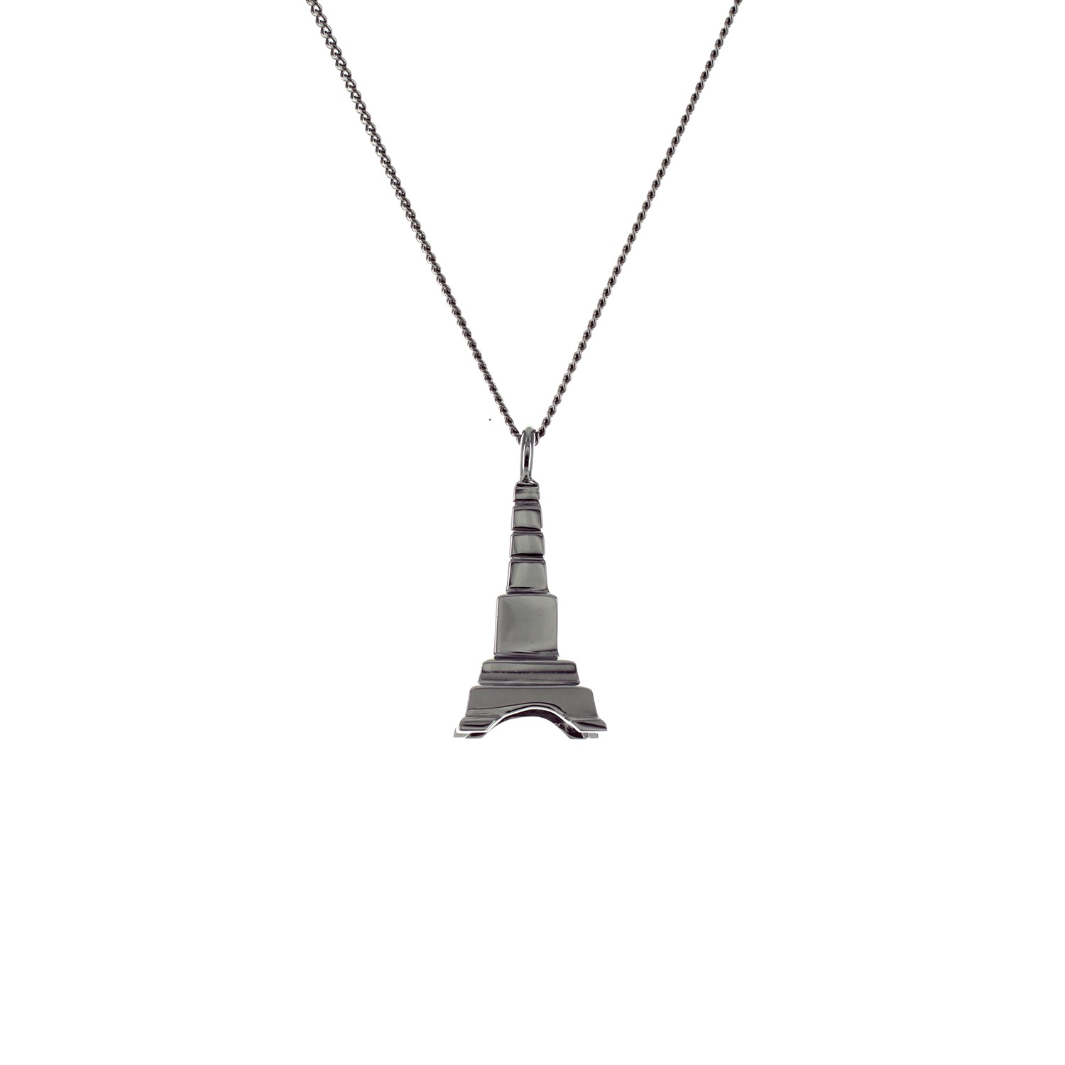 Women’s Black Mini Eiffel Tower Gun Metal Origami Jewellery