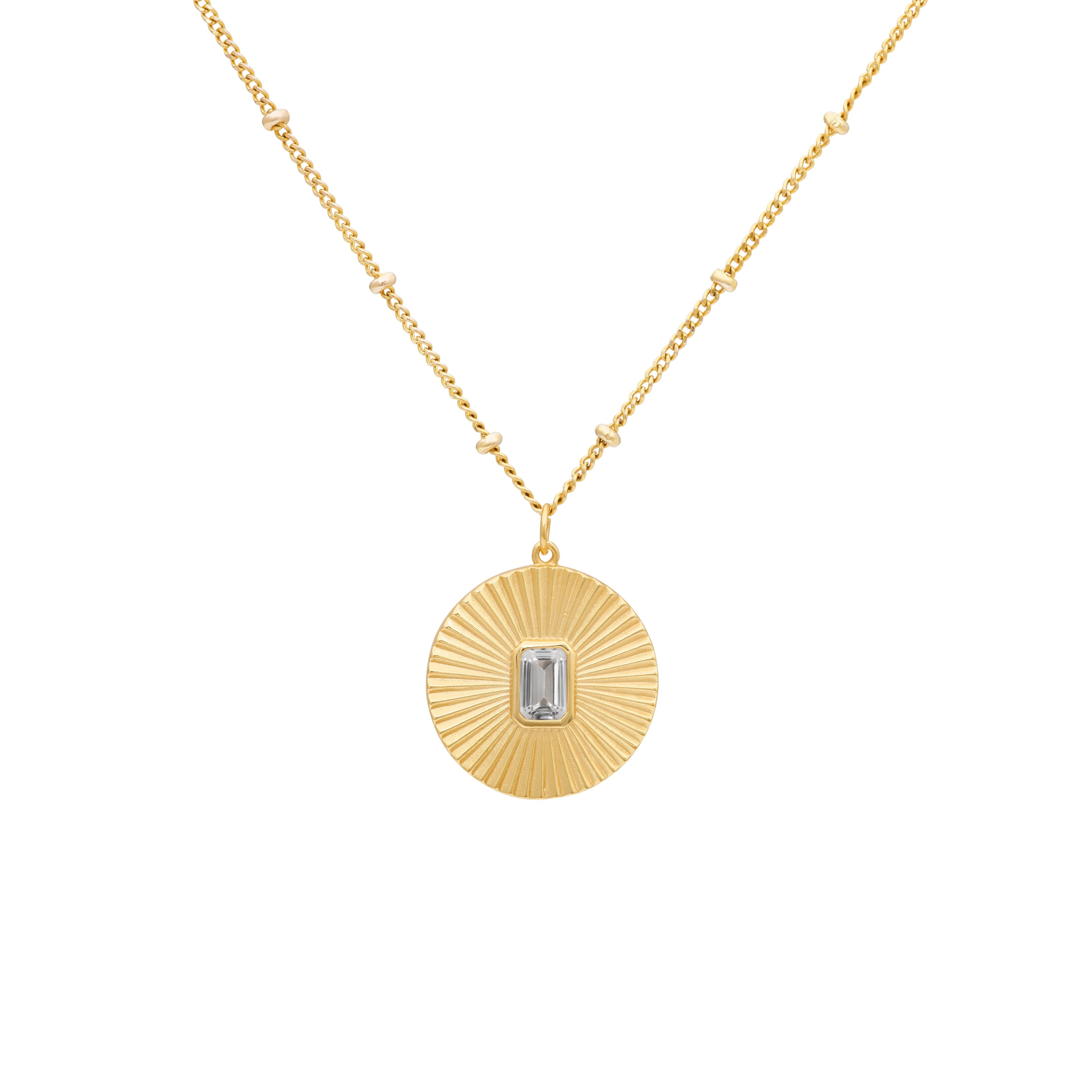 Aya Women's Gold / White Sun Pendant - White Sapphire In Multi