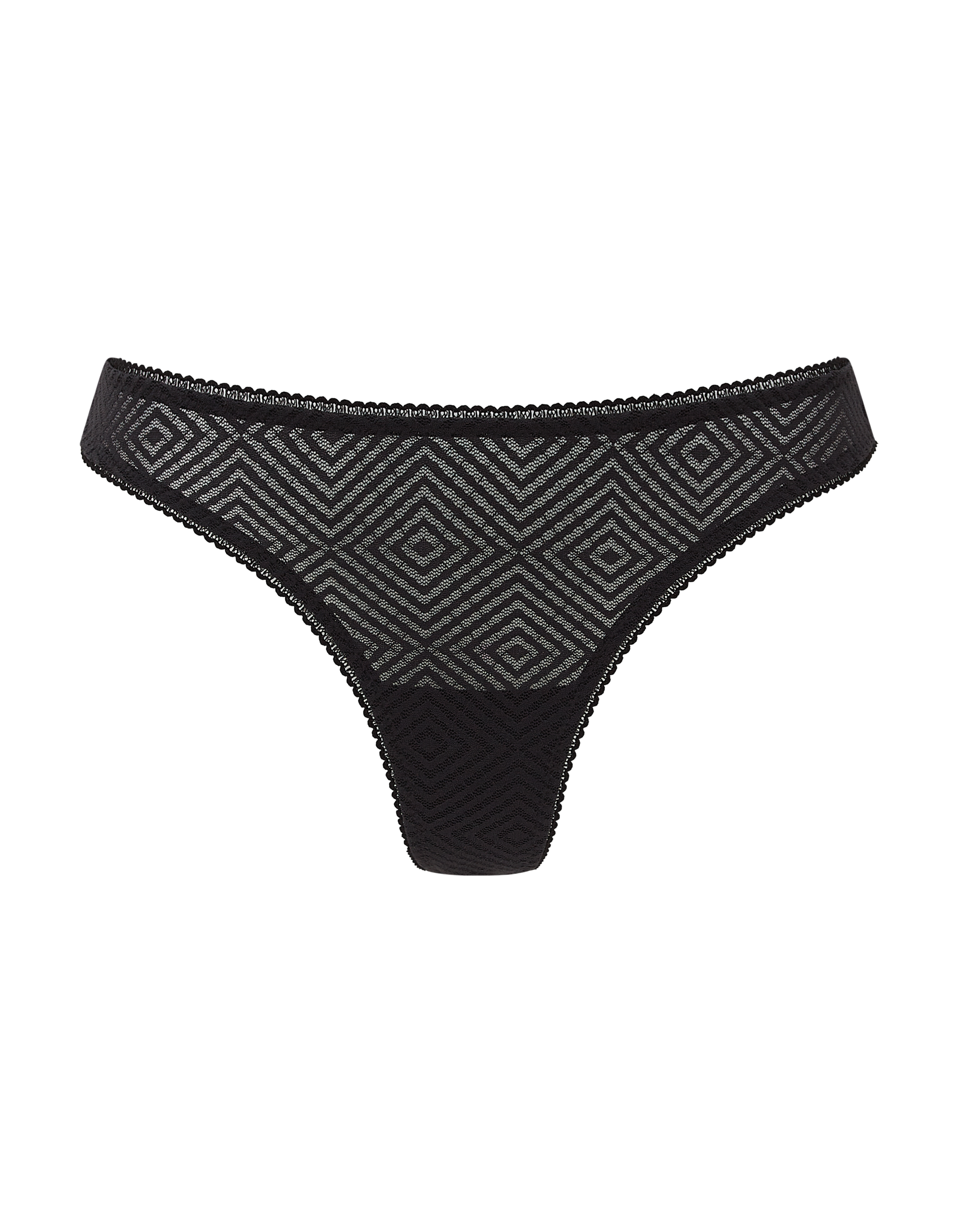 Nudea Women's The Sheer Deco Barely There Thong Three Pack - Black In Black