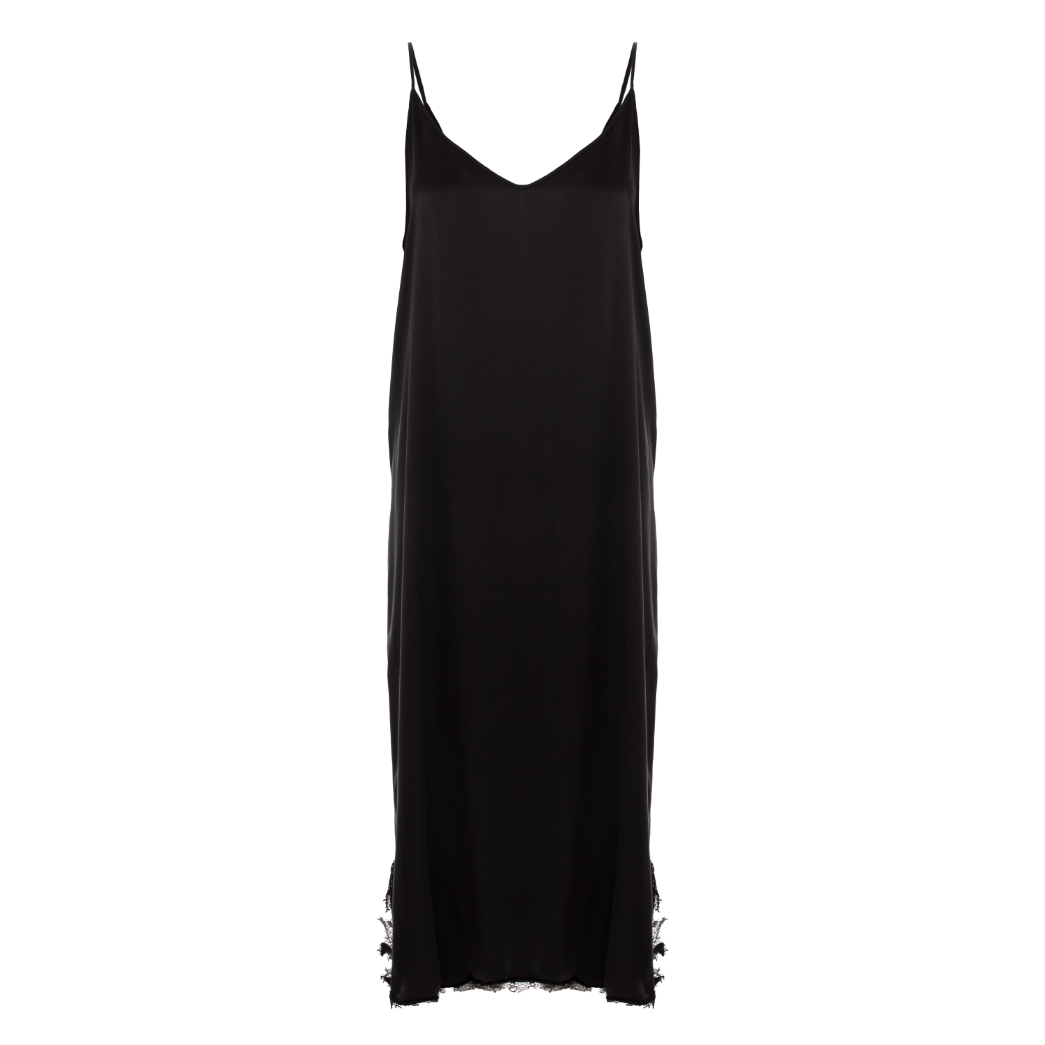 Pure Silk Slip Dress In Black With Adjustable Straps, IZABELA MANDOIU