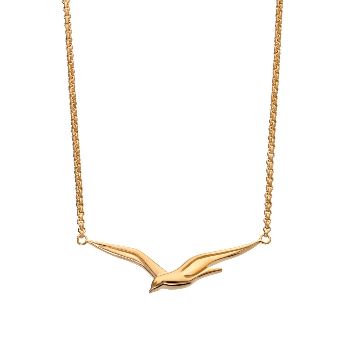 Lily Charmed Women's Gold Plated Soaring Bird Necklace In Gold