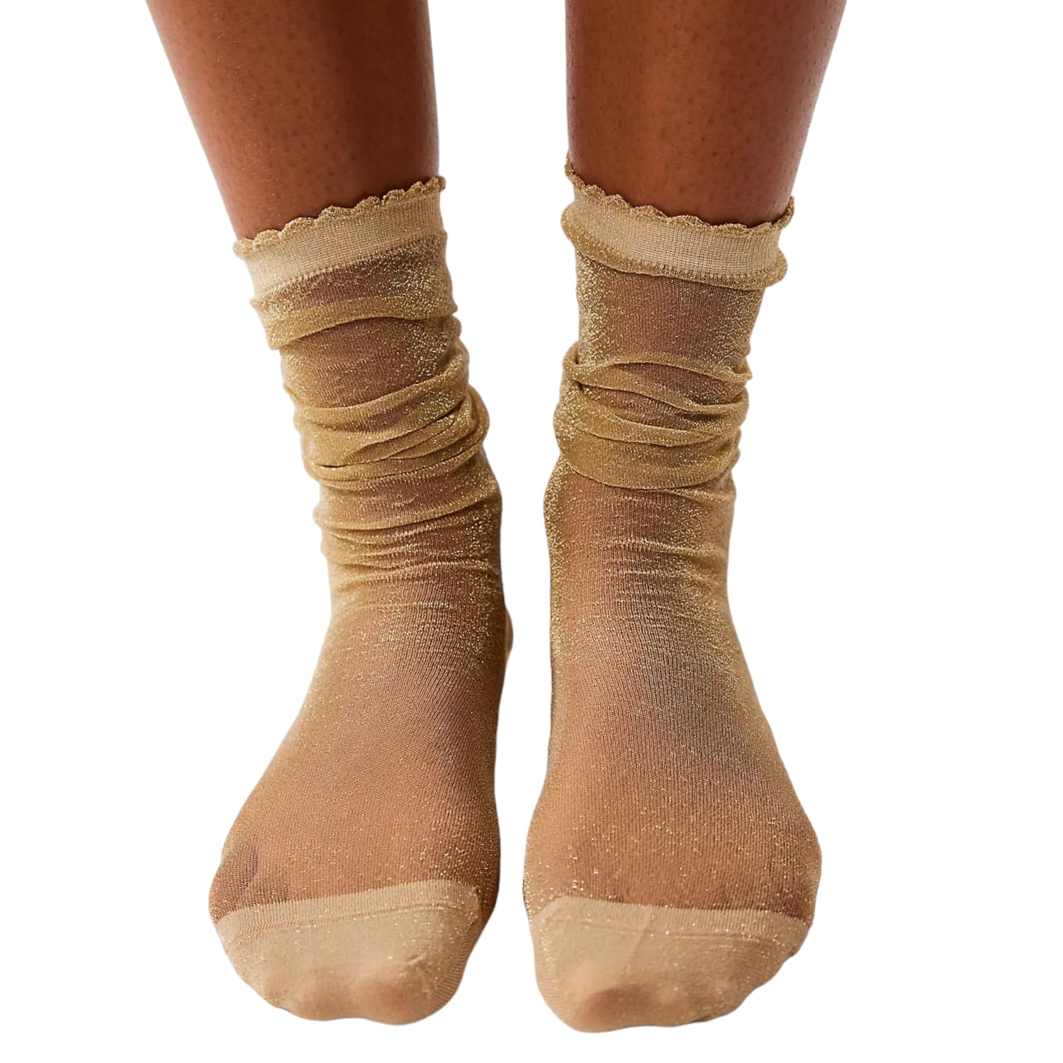 High Heel Jungle By Kathryn Eisman Women's Sheer Magic Knee Gold In Gold