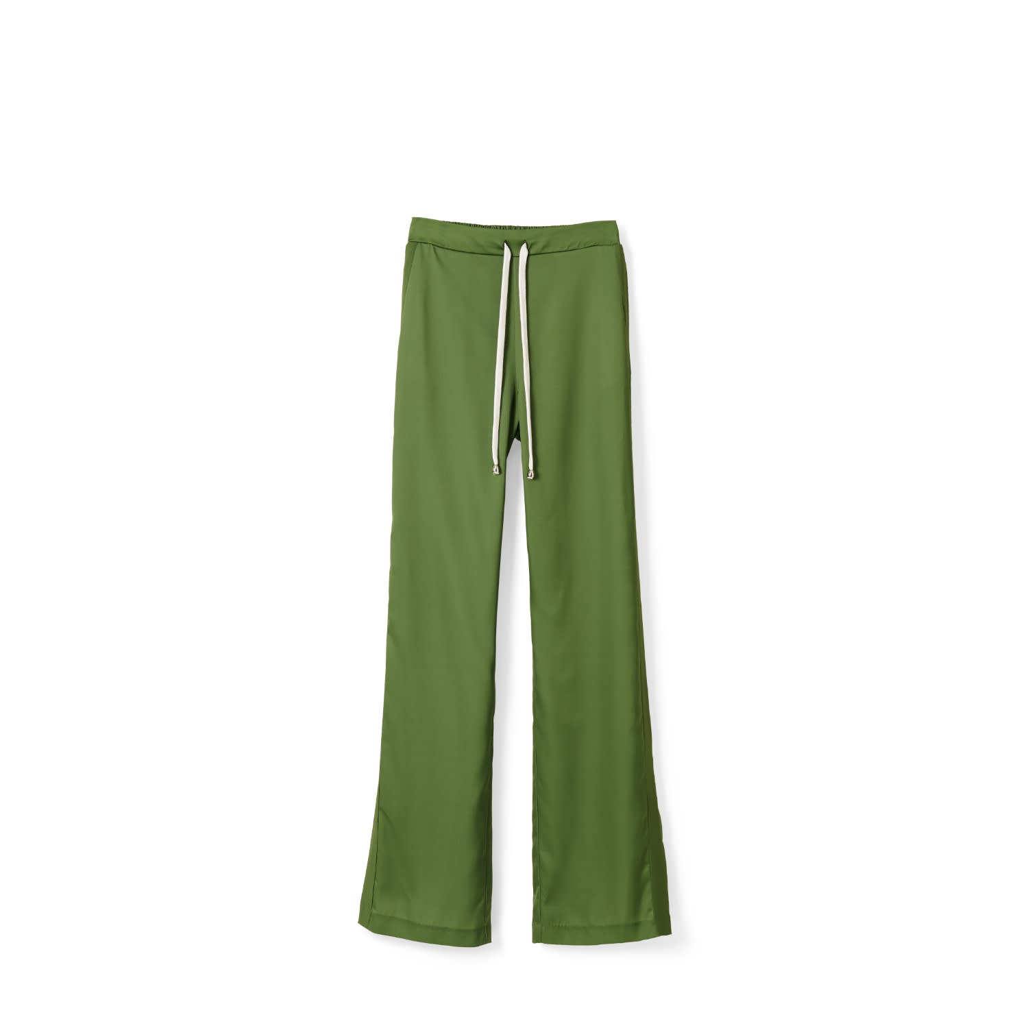 green satin joggers